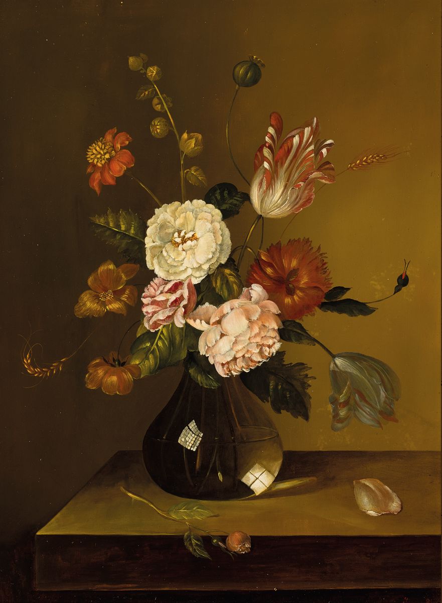James Bhear, engl. Künstler, zeitgen. Traditionalist, Blumenstillleben, feine lasierende Malerei in fotorealistischer Manier, Öl/Holz, rechts unten ...