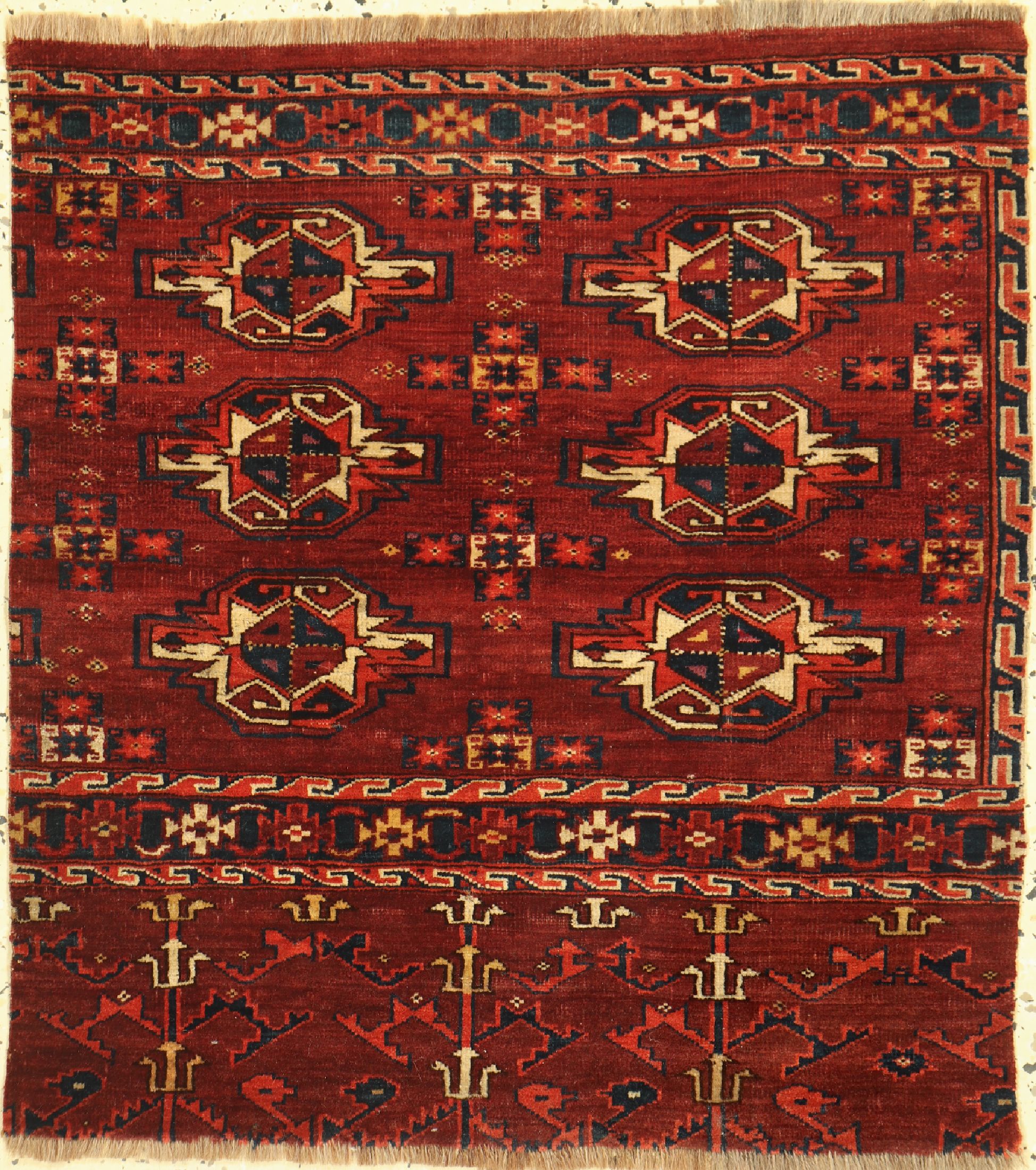 Tekke Torba antik, Fragment, Turkmenistan, 19.Jhd, Wolle auf Wolle, ca. 69 x 60 cm, EHZ: 3
