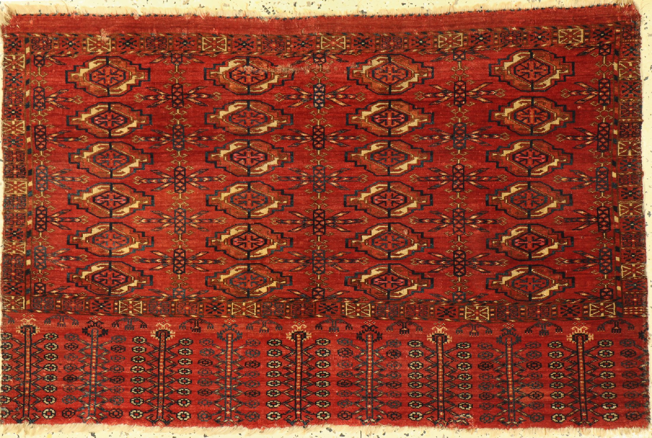 Tekke Tschowal antik, Turkmenistan, 19.Jhd,Wolle auf Wolle, ca. 115 x 75 cm, EHZ: 3