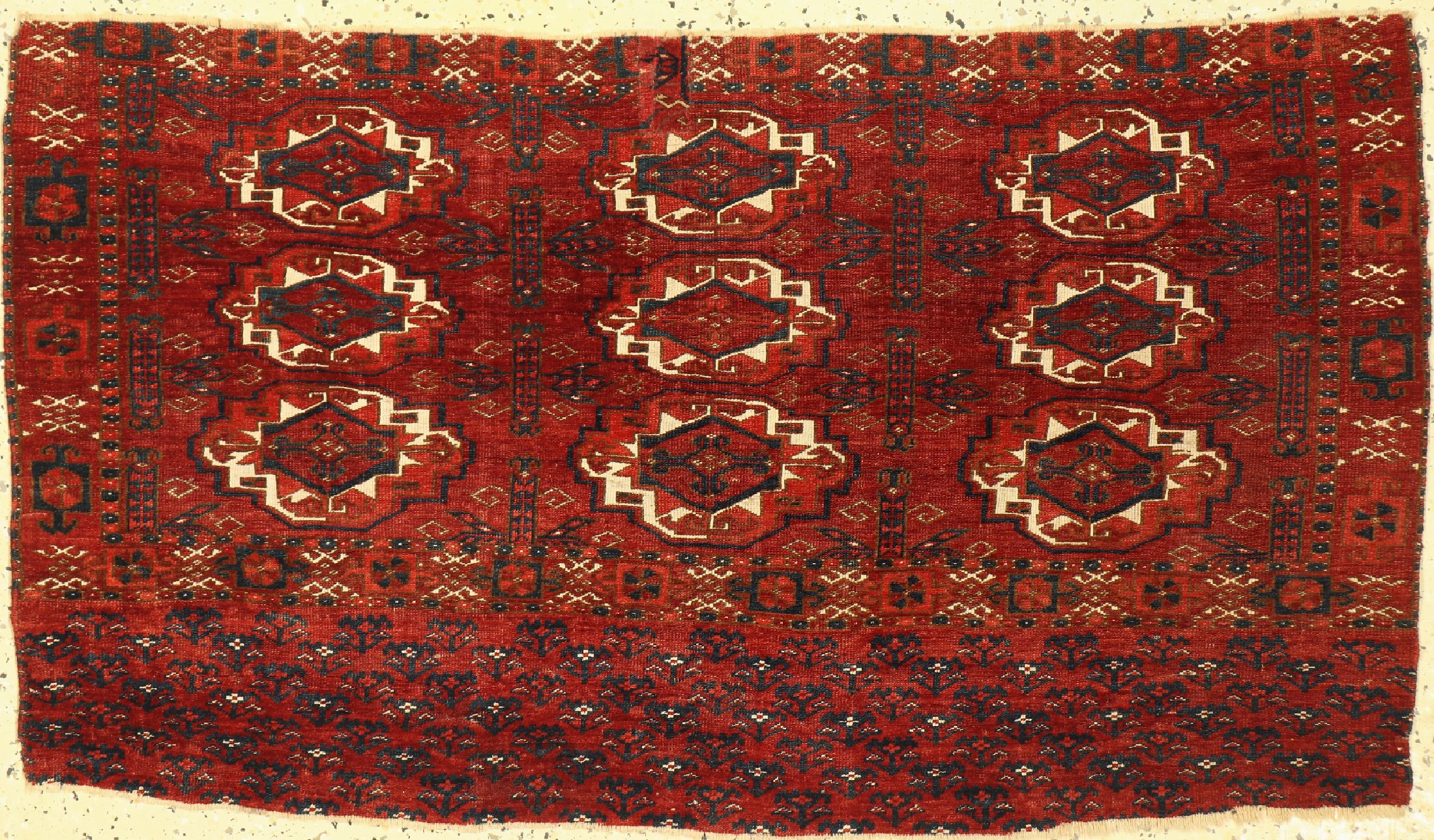 Saryk Tschowal antik, Turkmenistan, 19.Jhd,Wolle auf Wolle, ca. 120 x 68 cm, EHZ: 3