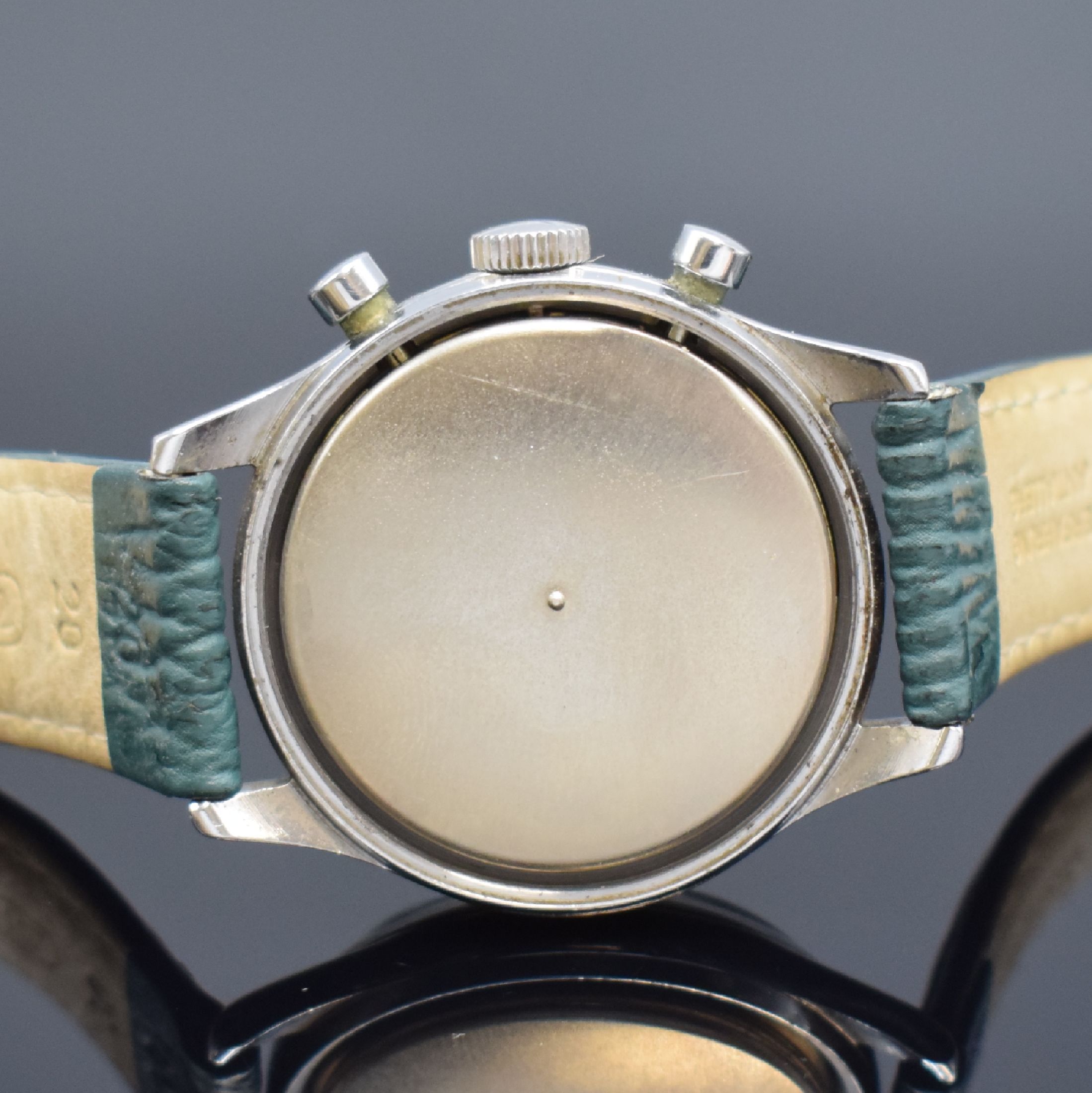 Detail d: UNIVERSAL GENEVE Compax seltene 38 mm große Herrenarmbanduhr mit Schaltradchronograph Referenz 224105 mit Kaliber 285, Schweiz um 1945, Handaufzug, ...