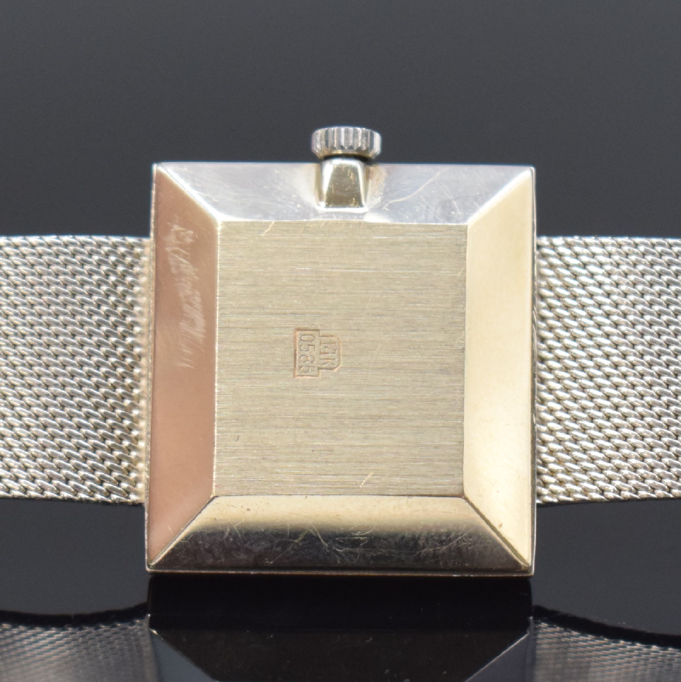 Detail c: COMEX Armbanduhr in WG 585/000, Schweiz um 1960, Handaufzug, 2-teil. Geh., Boden aufgedr., silb. Zifferbl. m. aufges. Std.- Ind., silb. Zeiger, ...