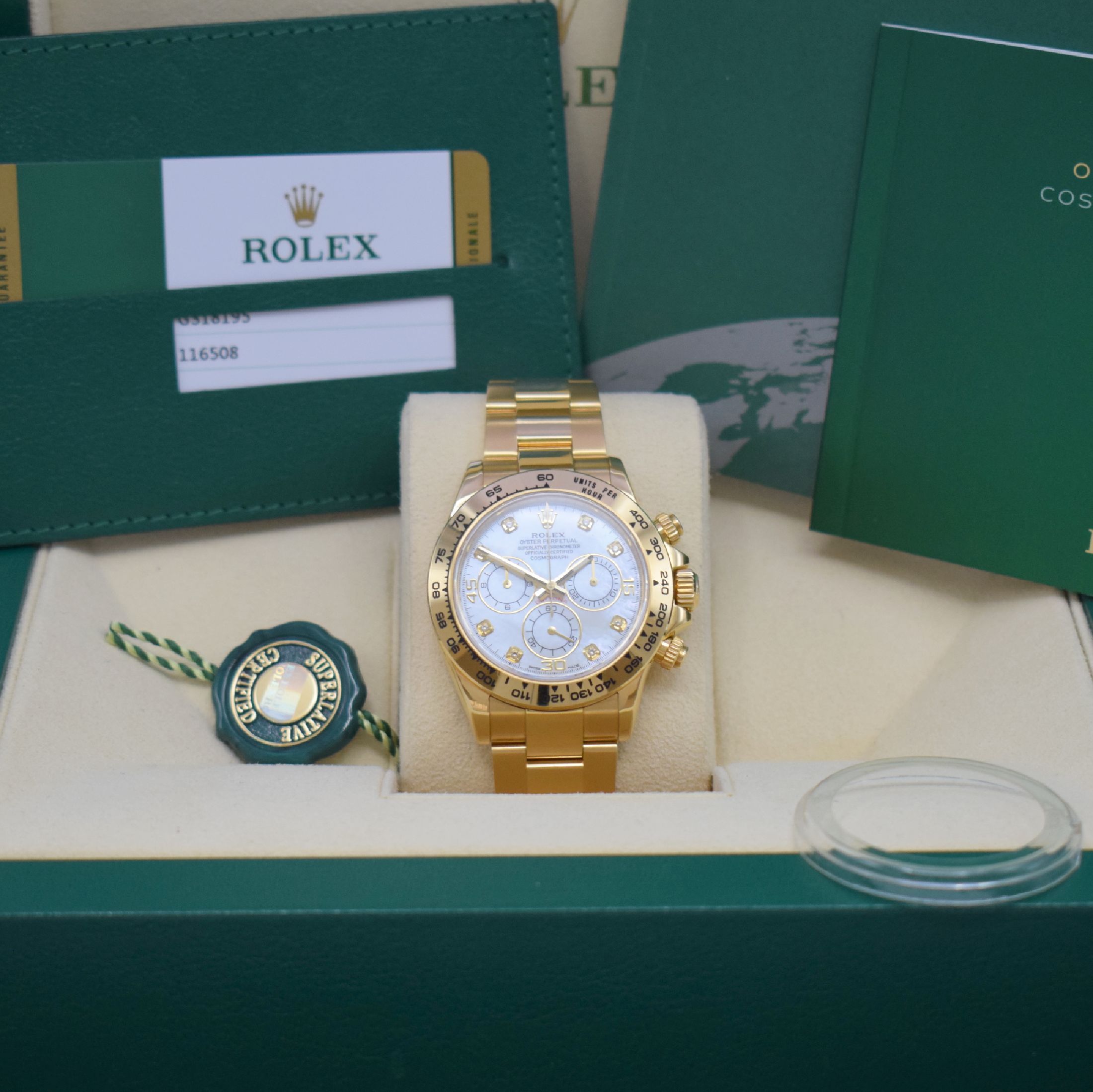 Detail f: ROLEX Herrenarmbanduhr Oyster Perpetual Cosmograph Daytona Referenz 116508, Automatik, LC 100, Chronometer der Superlative in GG 750/000 inkl. ...