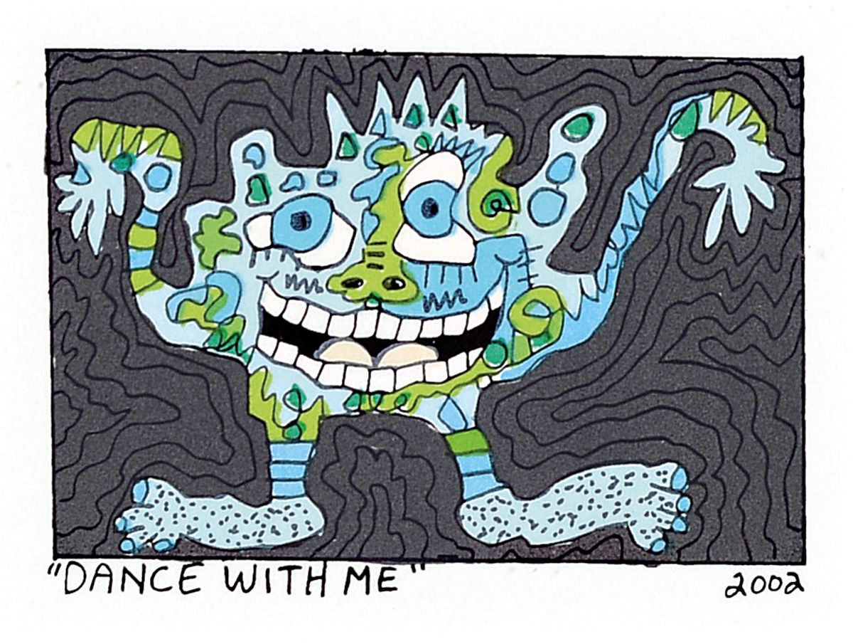 James Rizzi, geb. 1950-2011, Lithografie, "DANCE WITH ME", dat. 2002, R., gesamt ca. 28x30 cm