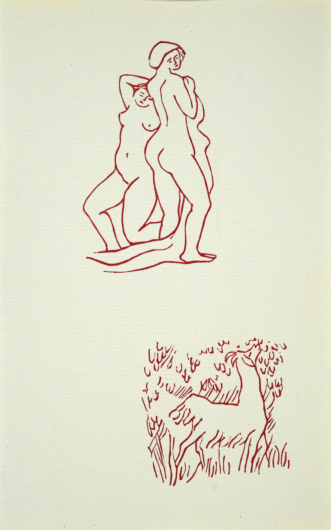 Detail b: Aristide Maillol, 1861-1944, Konvolut aus 3 Holzschnitten, "Carmina", Veröffentlichung: Odes d´ Orace, Auflage:50, Drucker Verlag: ...