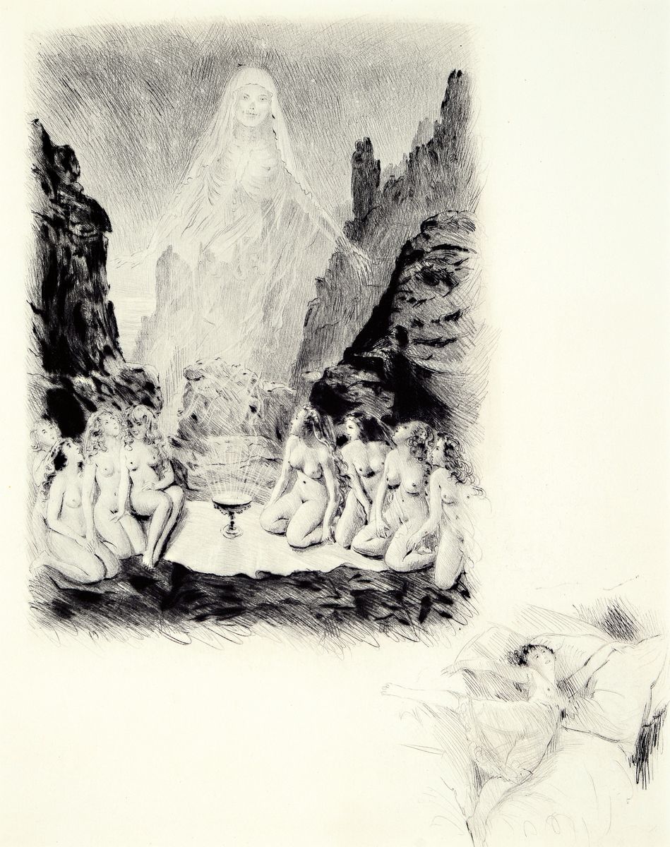 Detail a: Paul Emile Becat, 1885-1960, Konvolut aus 2 Werken, je unter PP, motiv je ca. 27,5x22,5cm, je gesamt ca. 50x40 cm