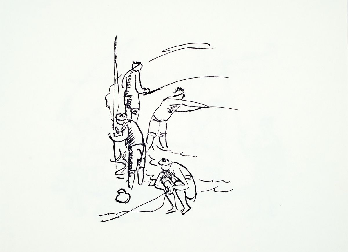 Max Pechstein, 1881-1955, Lithografie, "Reisebilder Italien Südsee", lim. Auflage von 400 Exemplare, Drucker Verlag : Hartmann, ...