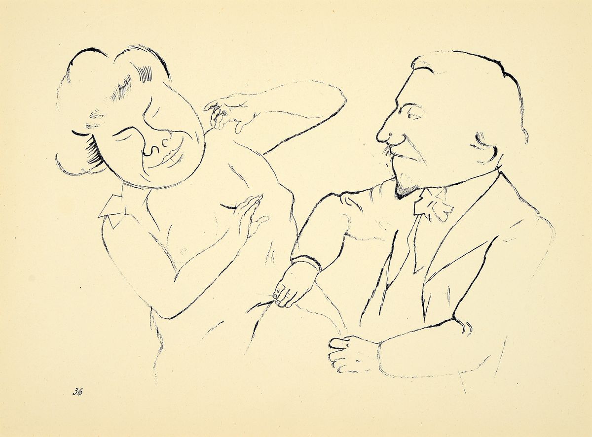 George Grosz, 1893-1959, Konvolut aus 3 Lithografien, aus Ecce Homo, Malik-Verlag, Berlin 1923, je unter PP, je gesamt 50x40 cm
