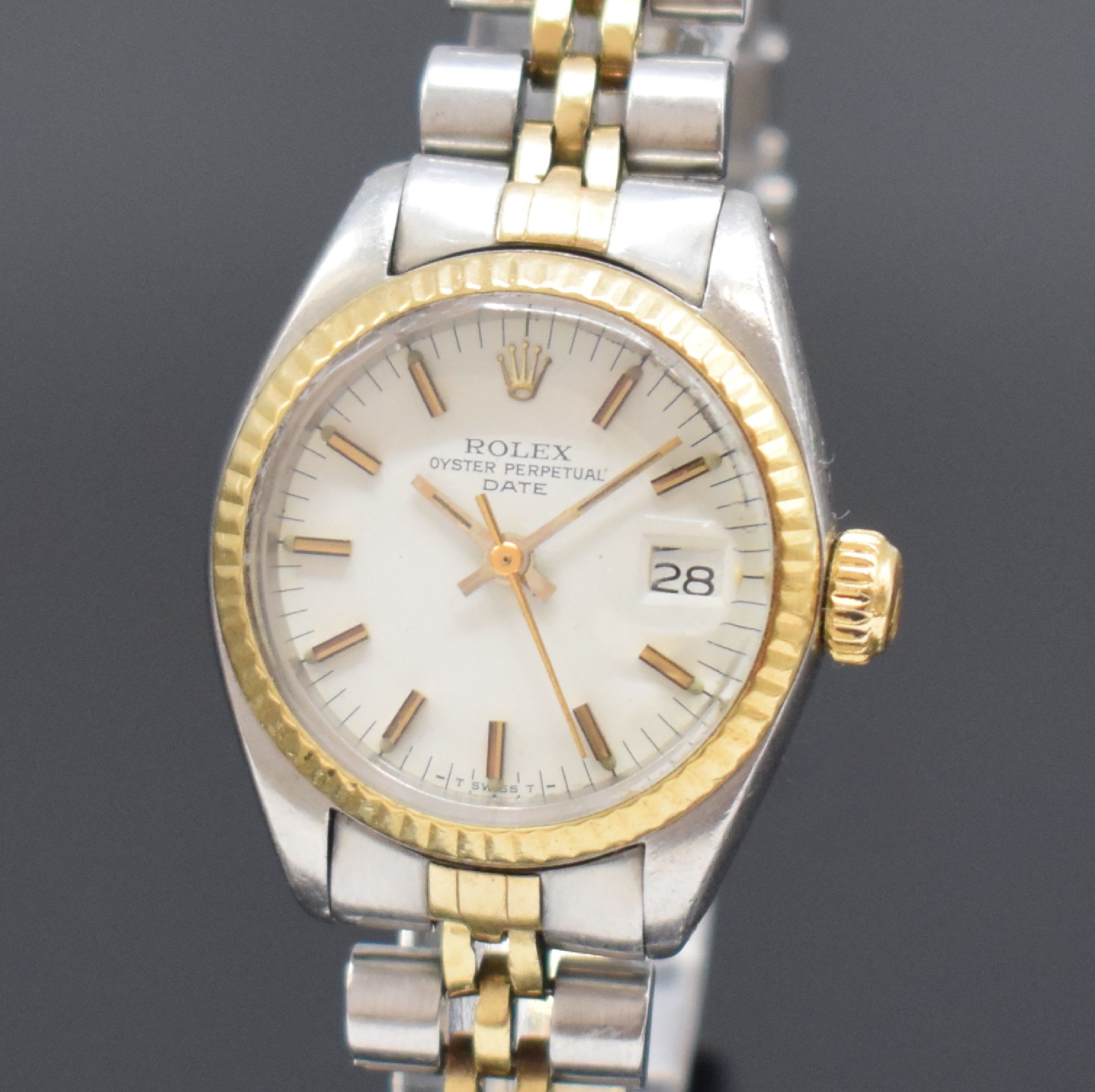 Detail a: ROLEX Oyster Perpetual Date Referenz 6917 Damenarmbanduhr in Stahl/Gold, Schweiz um 1979, Automatik, verschr. Oystergeh., Saphirglas, Jubileeband ...