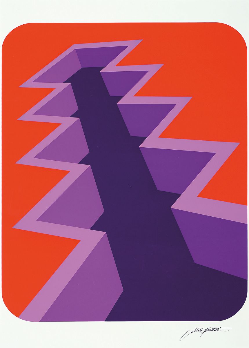 Markus Spalatin, Titel:"Komposition", Farbserigrafie, im druck sign., Drucker/Verlag: Bruckmann, München 1976, PP, Motiv ca. 58x41 cm, ...