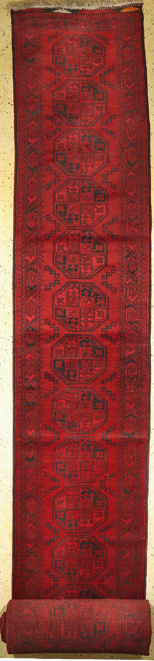Dolatabad, Afghanistan, ca. 50 Jahre, Wolleauf Wolle, ca. 1187 x 92 cm, EHZ: 1-2