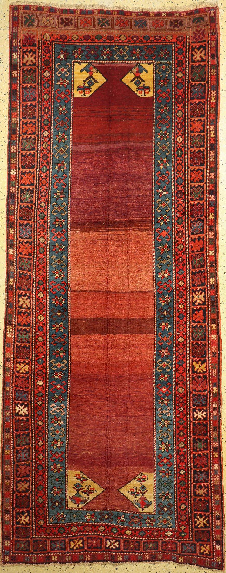 Kazak antik, Kaukasus, um 1900, Wolle auf Wolle, ca. 320 x 127 cm, EHZ: 2, kleine Restaurierung