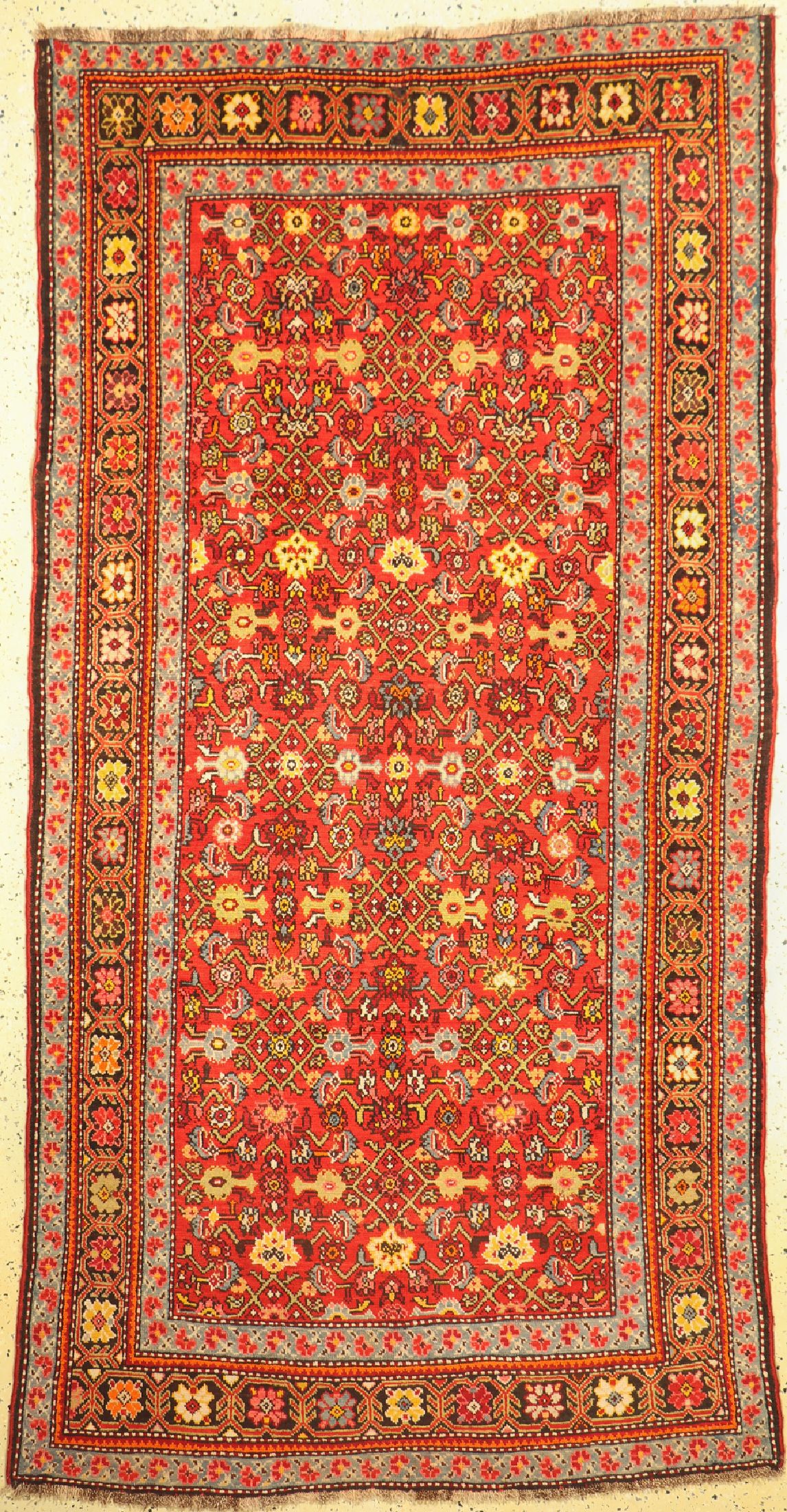 Karabagh antik, Kaukasus, um 1910/1920, Wolle auf Wolle, ca. 290 x 147 cm, EHZ: 2, minimal verkürzt