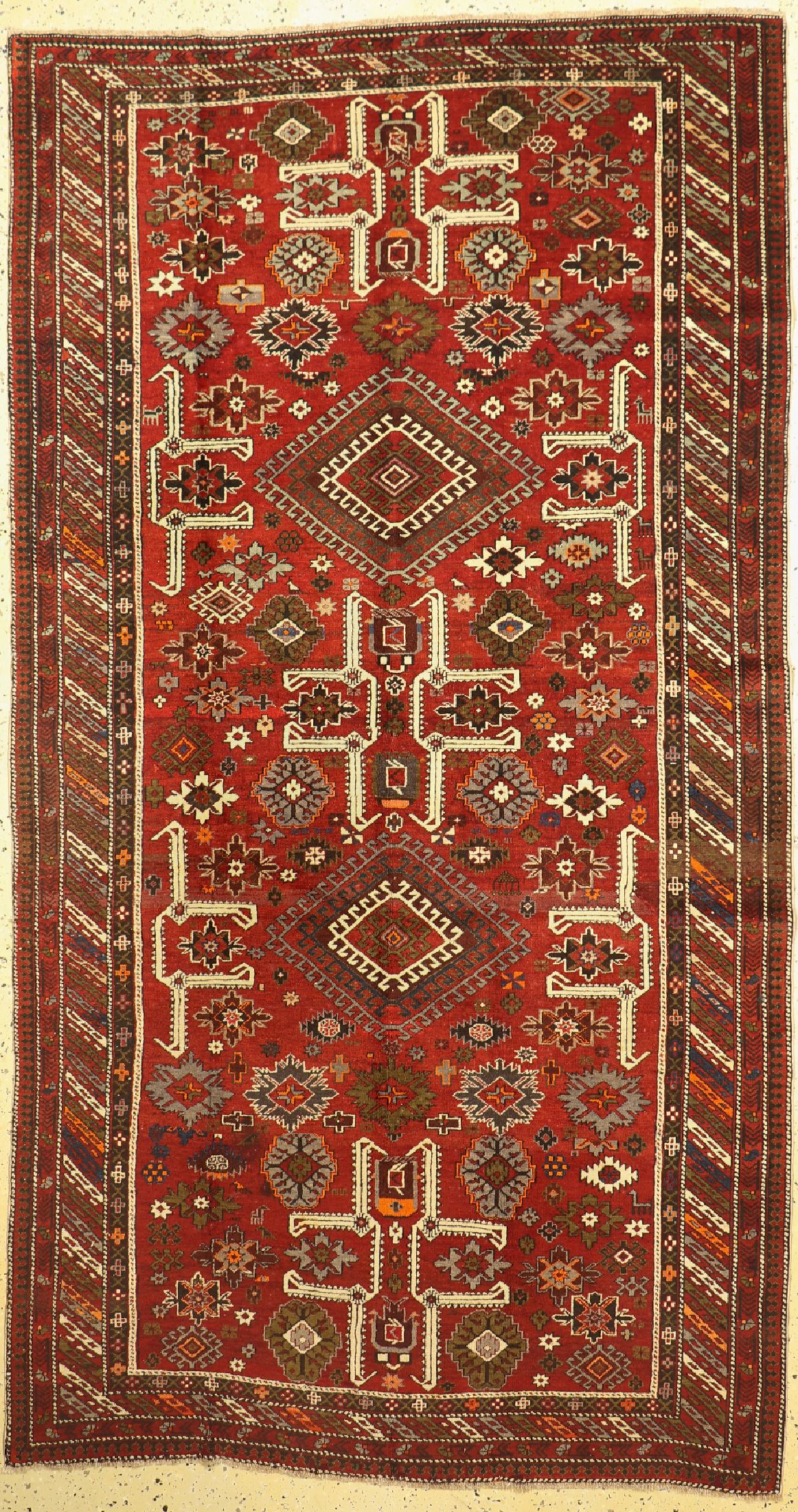 Blattgabel Schirwan, Kaukasus, um 1920/30 , Wolle auf Wolle, ca. 280 x 150 cm, EHZ: 2