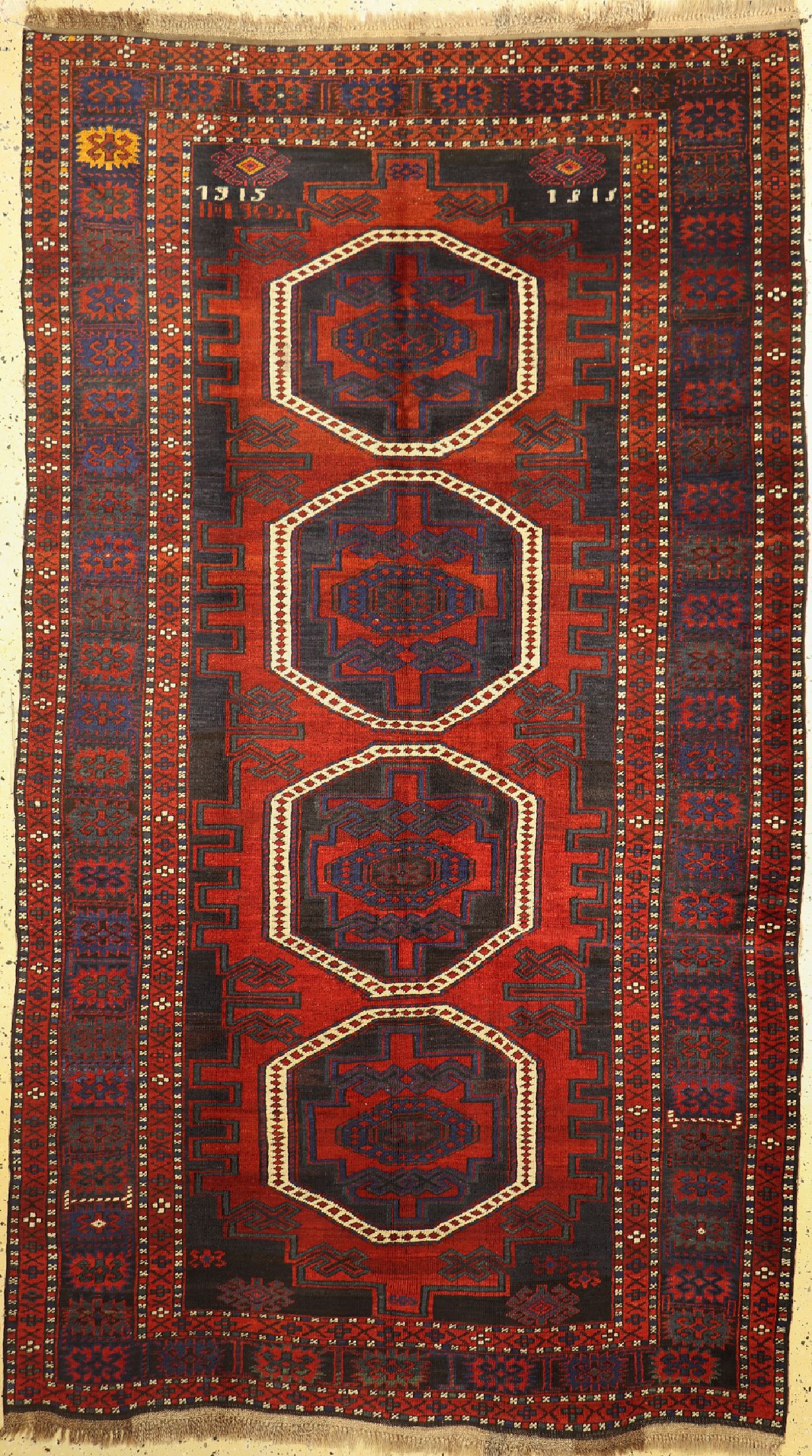 Kazak antik, Kaukasus, datiert 1915 Wolle auf Wolle, ca. 290 x 163 cm, EHZ: 2