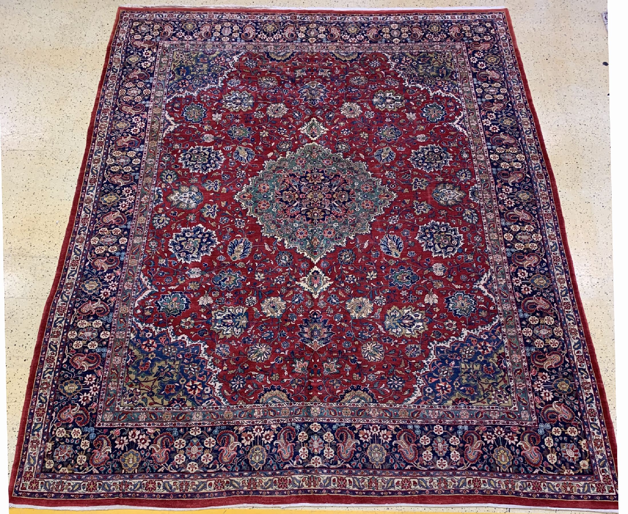 Sarogh Kork alt, Persien, um 1930/1940, Korkwolle auf Baumwolle, ca. 455 x 360 cm, EHZ: 1-2