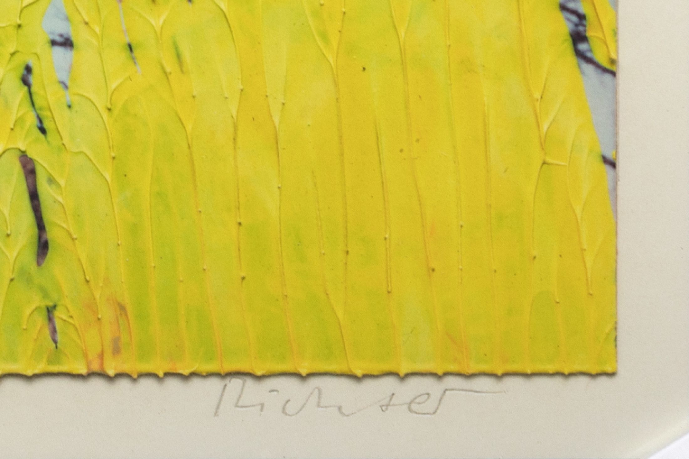 Detail a: Gerhard Richter, geb. 1932, Offset-Lithografie, dat. 26.05.92, unter Glas gerahmt, Motiv ca. 31,5x42cm, gesamt ca. 64x51 cm