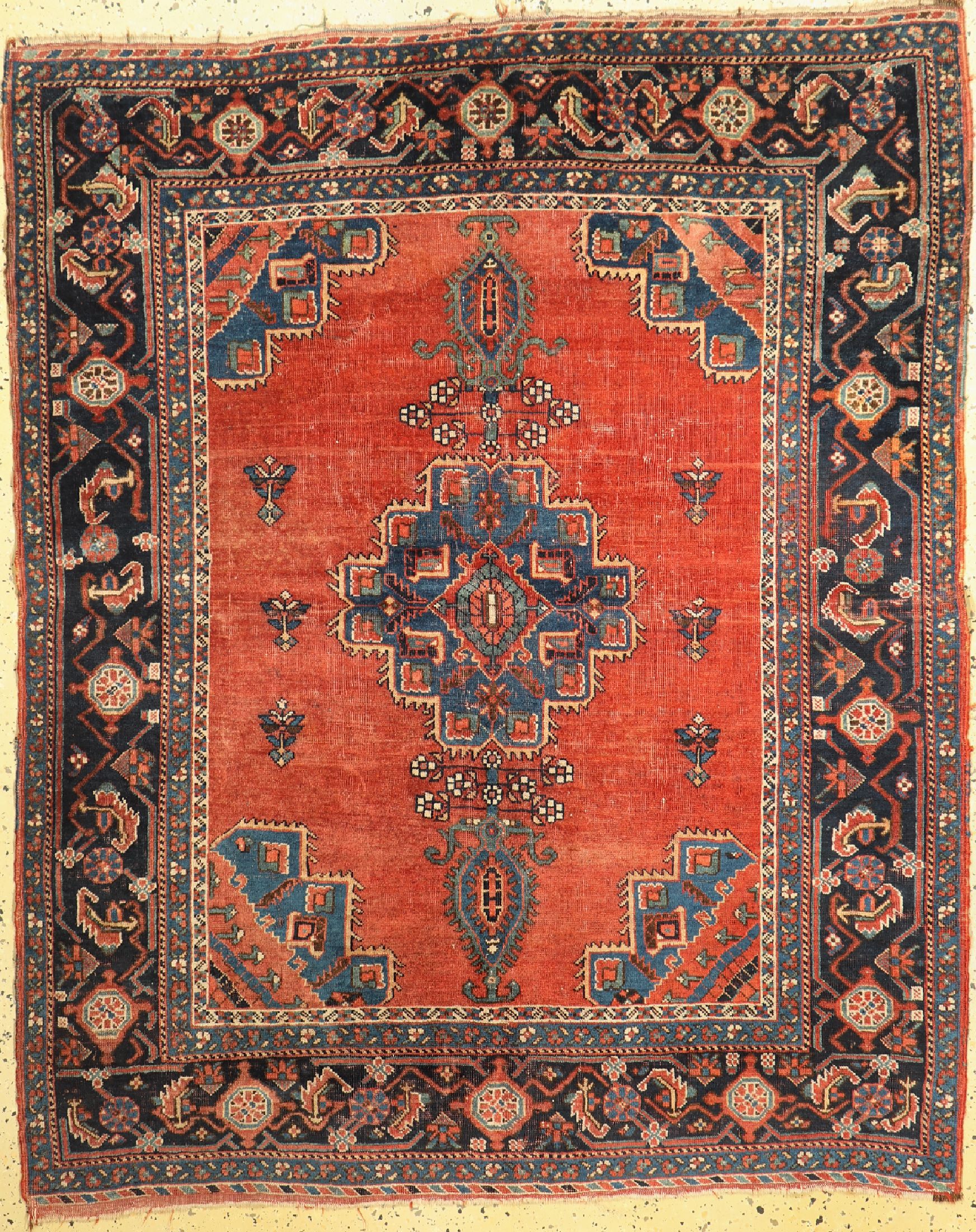 Antiker Afschar, Persien, um 1900, Wolle auf Wolle, ca. 170 x 140 cm, EHZ: 3