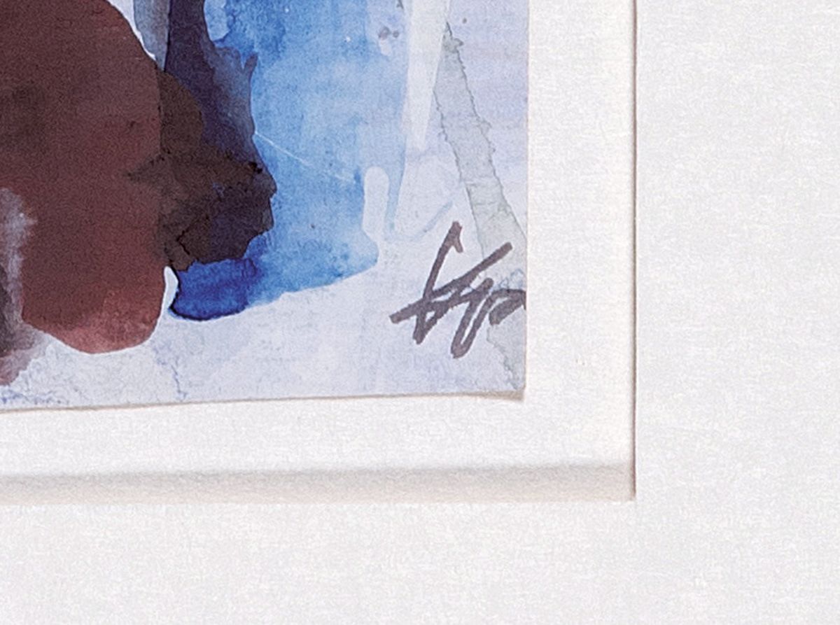 Detail a: Karl-Peter "Charlie" Müller, 1935 Mannheim -2000 Kandel, Studium an der Akademie München bei Franz Xaver Fuhr, zwei Aquarelle, abstrakte ...