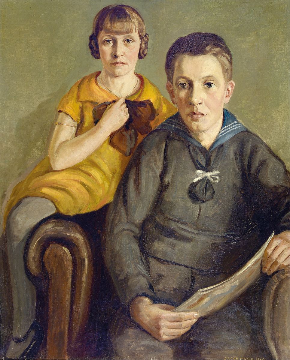 Kristian Jacob Valdemar Meyer, 1895-1971, Studium an der Kgl. Kunstakademie Kopenhagen, Studienreisen nach Italien, Porträt eines jungen ...