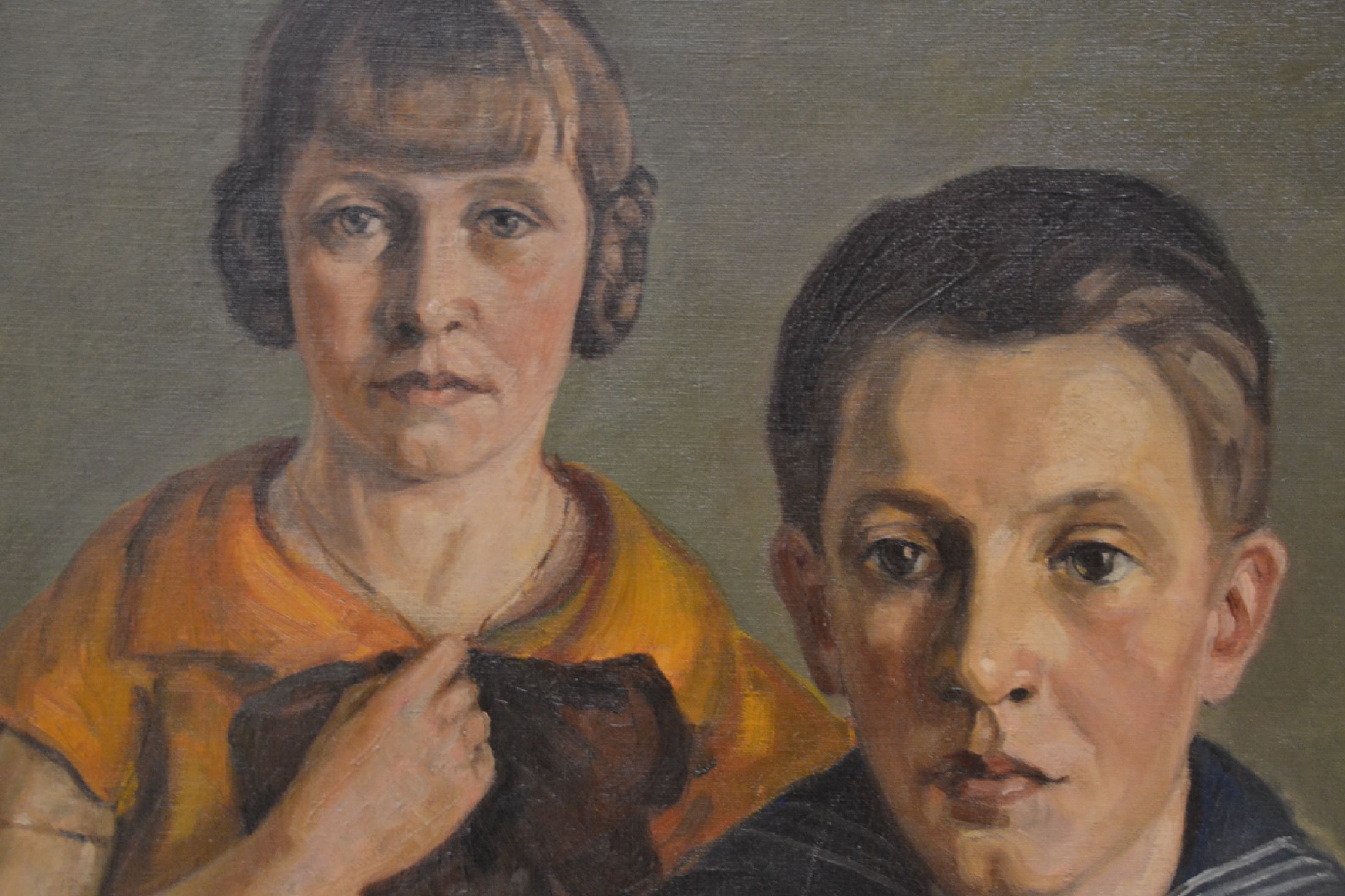 Detail b: Kristian Jacob Valdemar Meyer, 1895-1971, Studium an der Kgl. Kunstakademie Kopenhagen, Studienreisen nach Italien, Porträt eines jungen ...