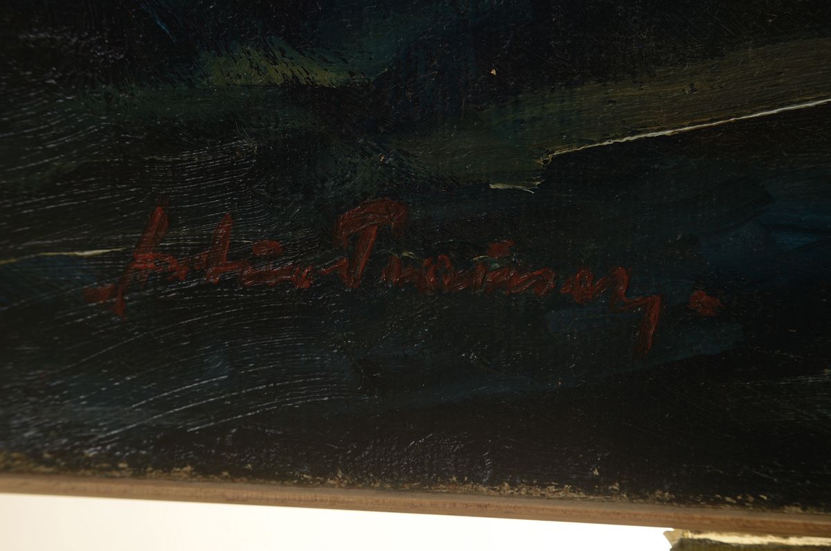 Detail a: Alois Schönn, 1826 Wien-1897 Krumpendorf, Ganzporträt eines Kindes mit Hündchen, öl/Lwd, rest., rechts unten signiert, ca. 90x66cm, R. ca. ...