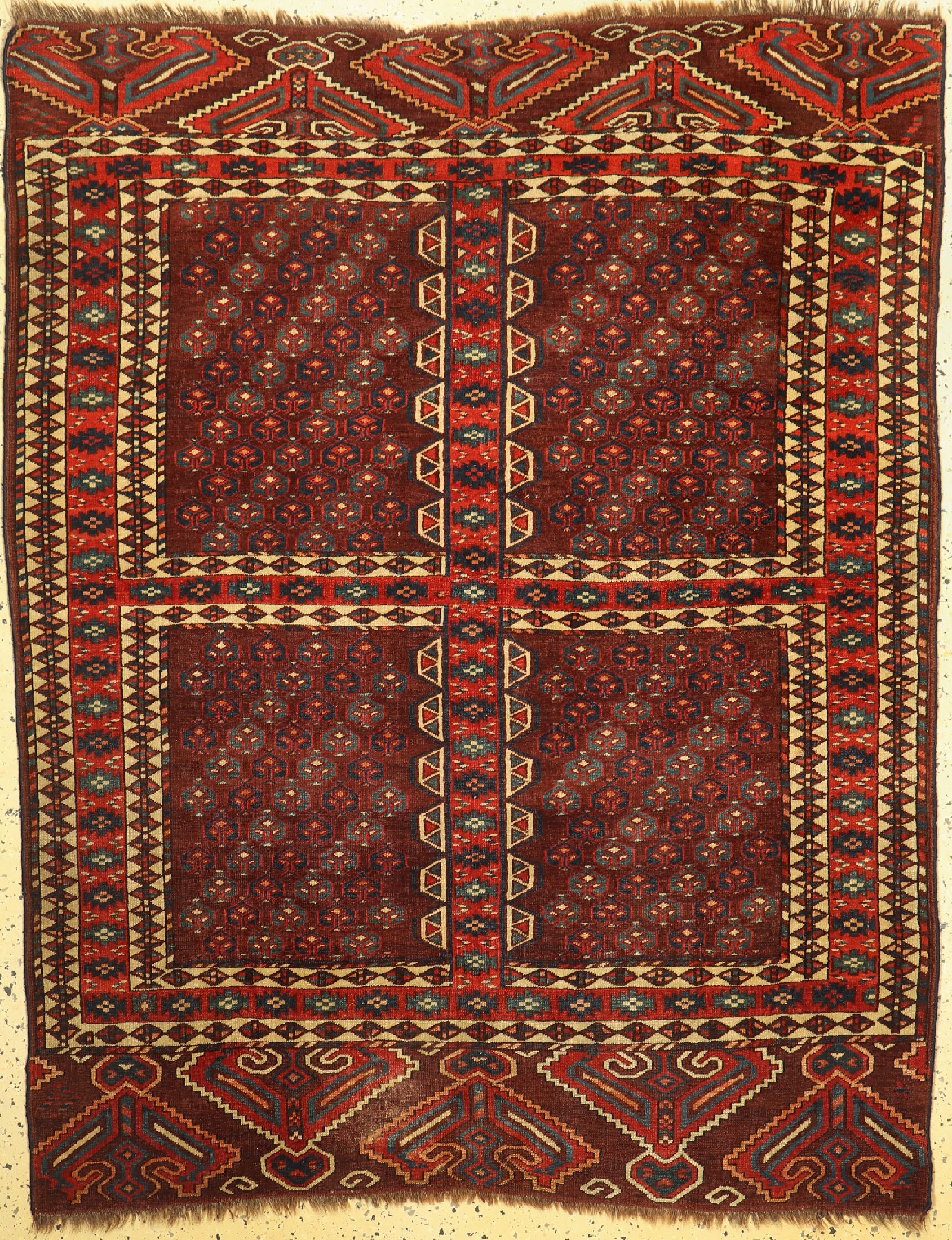 Yomud Engsi antik, Turkmenistan, 19.Jhd, Wolle auf Wolle, ca. 170 x 133 cm, EHZ: 3
