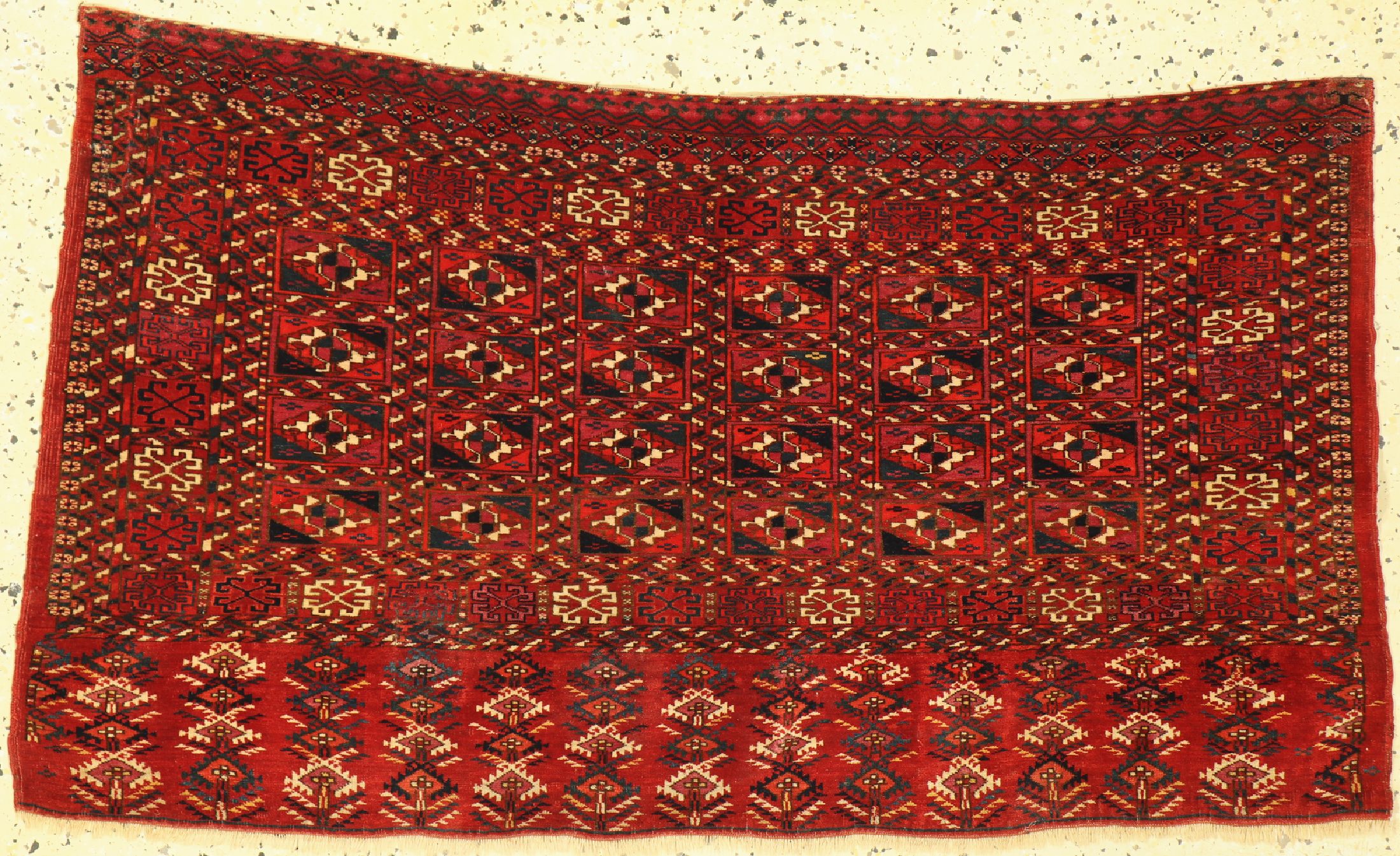 Tekke Tschowal fein antik, Turkmenistan, 19.Jhd, Wolle auf Wolle, ca. 114 x 62 cm, EHZ: 2(restauriert)