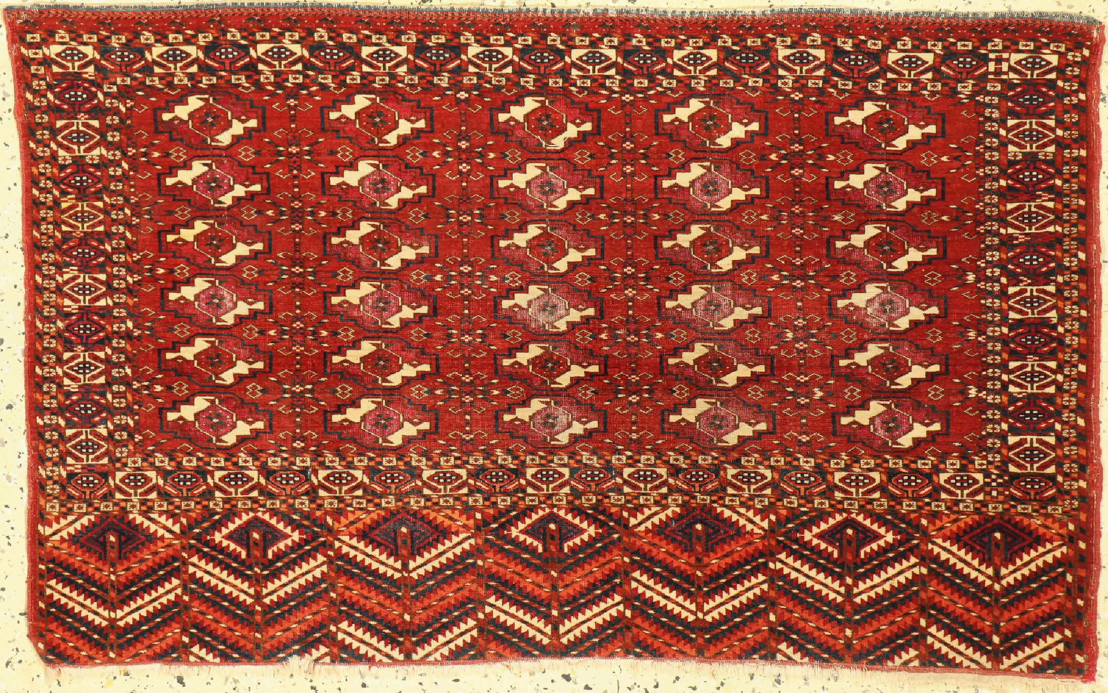 Tekke Tschowal fein antik, Turkmenistan, 19.Jhd, Wolle auf Wolle, ca. 117 x 74 cm, EHZ:3