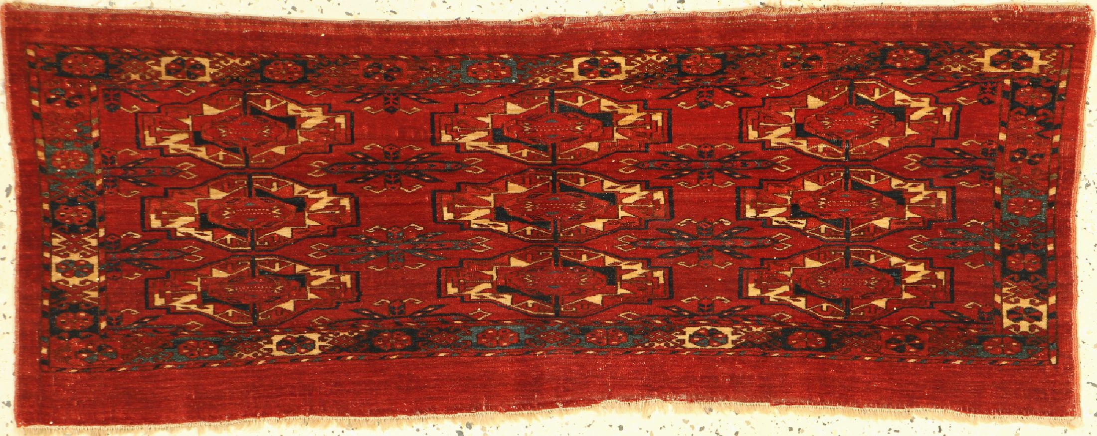 Tekke Torba fein antik, Turkmenistan, 19.Jhd, Wolle auf Wolle, ca. 118 x 46 cm, EHZ:3