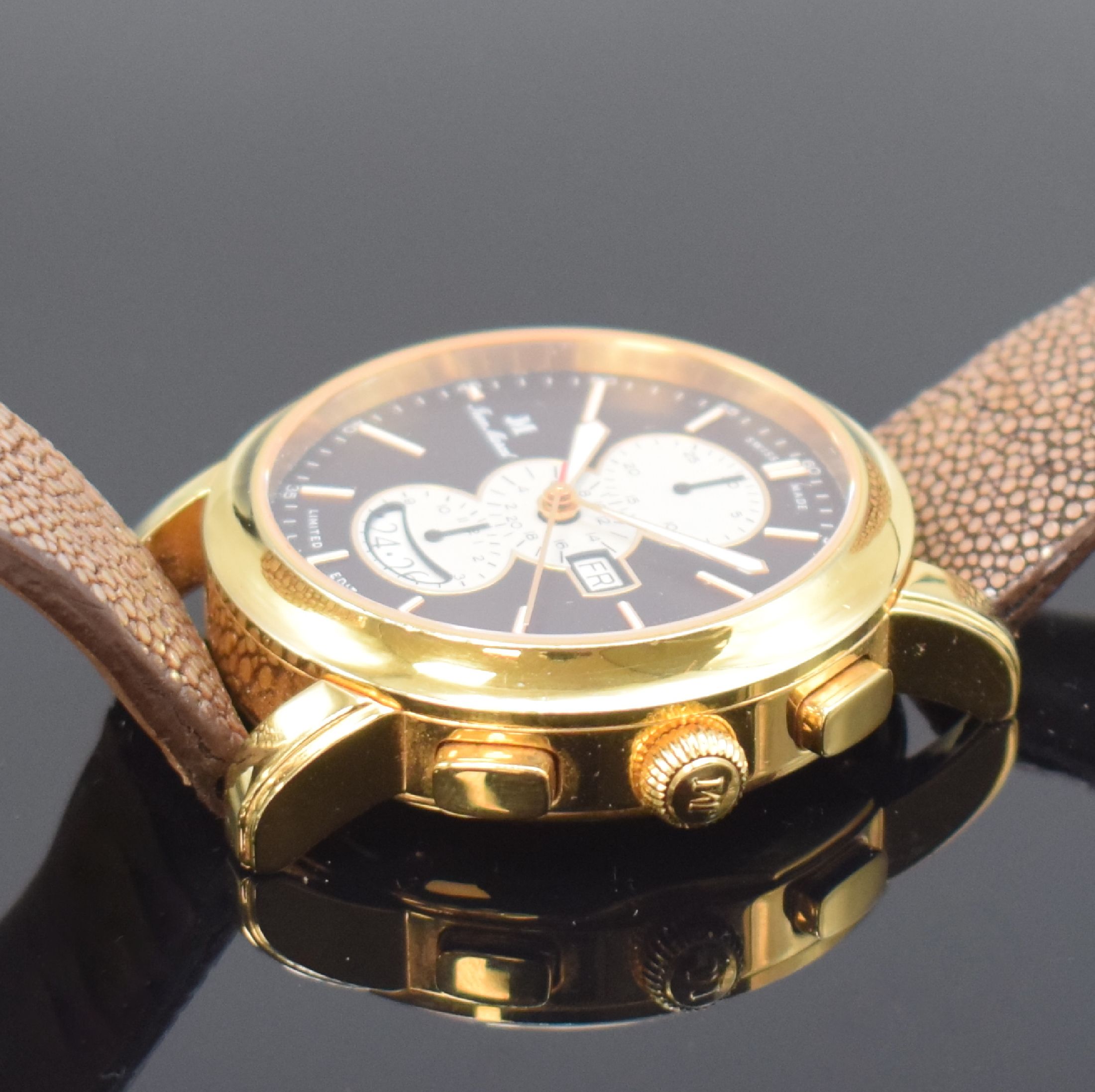 Detail c: JEAN MARCEL Clarus vergoldeter, auf 300 Stück limitierter Armbandchronograph, Schweiz um 2010, Automatik, Ref. 170.250, beids. vergl. Geh., ...