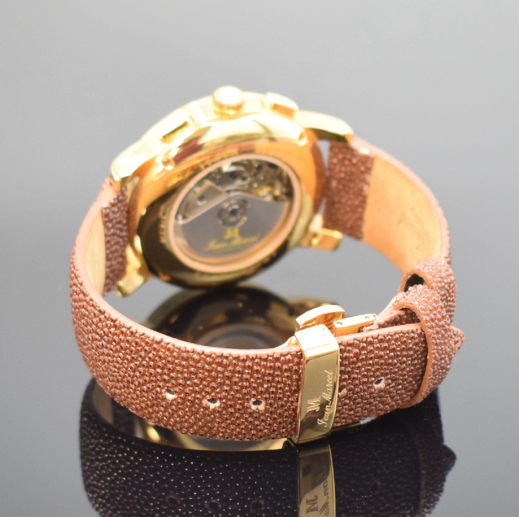 Detail b: JEAN MARCEL Clarus vergoldeter, auf 300 Stück limitierter Armbandchronograph, Schweiz um 2010, Automatik, Ref. 170.250, beids. verg. Geh., ...