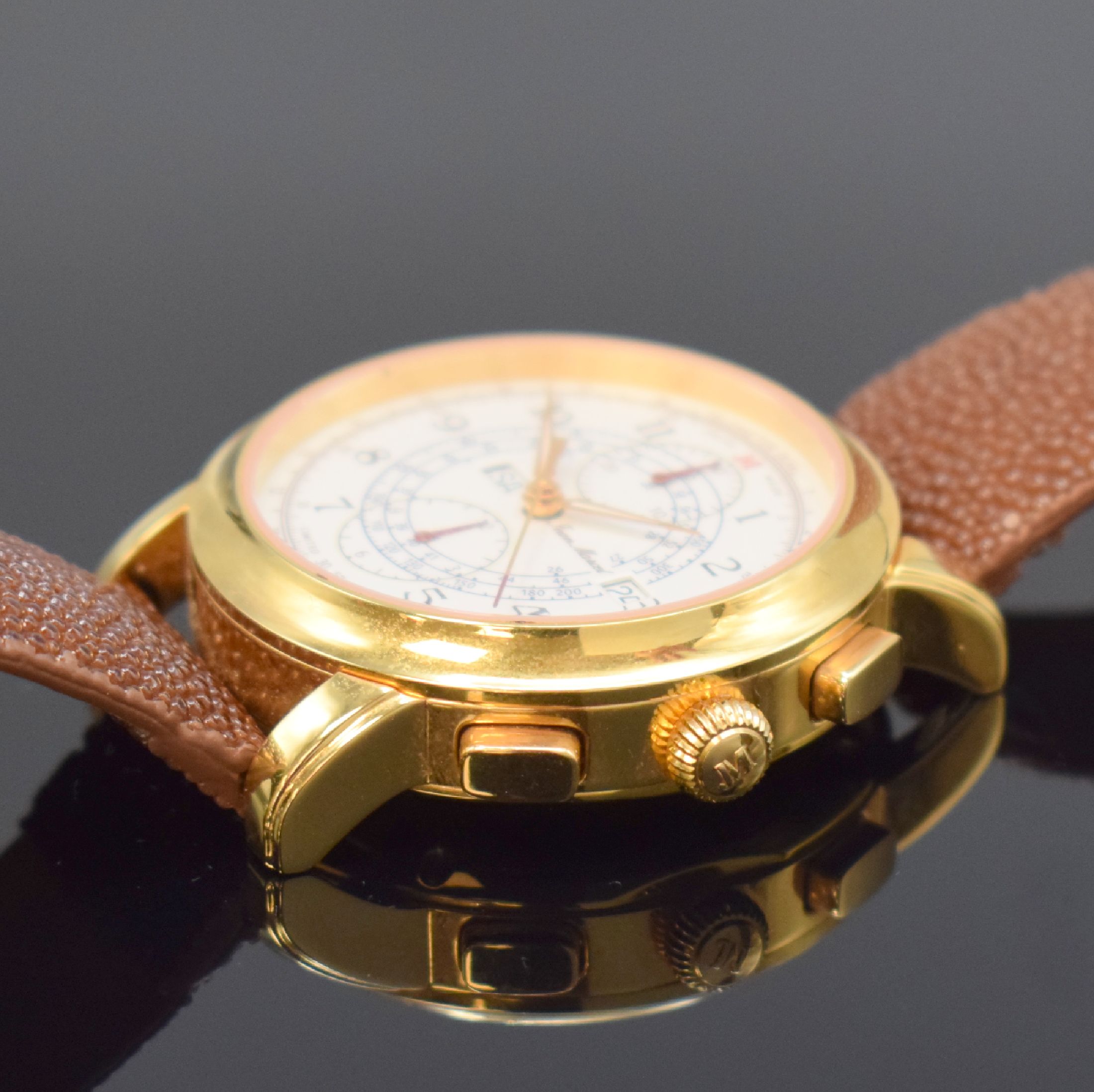 Detail c: JEAN MARCEL Clarus vergoldeter, auf 300 Stück limitierter Armbandchronograph, Schweiz um 2010, Automatik, Ref. 170.250, beids. verg. Geh., ...