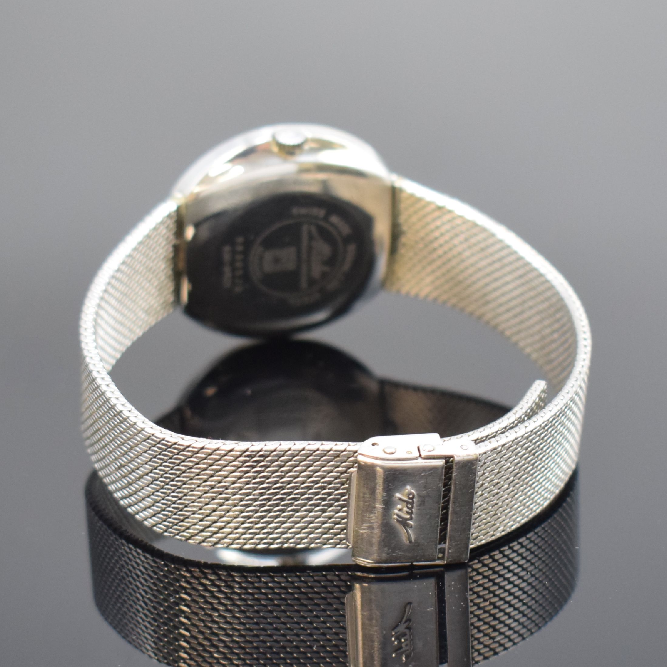 Detail b: MIDO Commander Herrenarmbanduhr am Milanaiseband in Stahl, Schweiz 1995, Automatik, Ref. 636-8429, Monocoque-Geh., integr. Milanaiseband, orig. ...