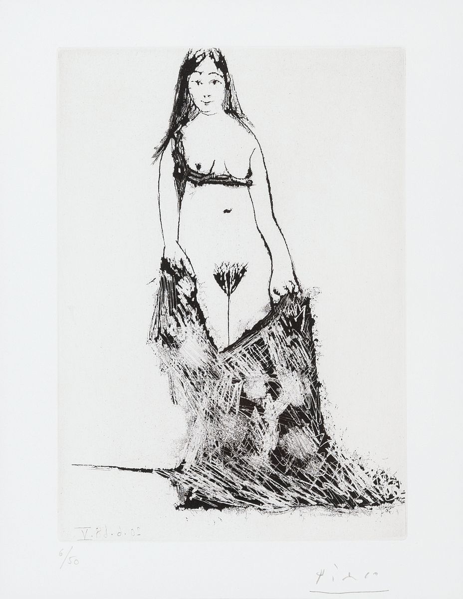 Pablo Picasso, 1881 - 1973, Aquatinta und Kaltnadelradierung, handsigniert und num. 6/50, aus 1968, gedruckt bei Crommelynck, herausgegeben von der ...