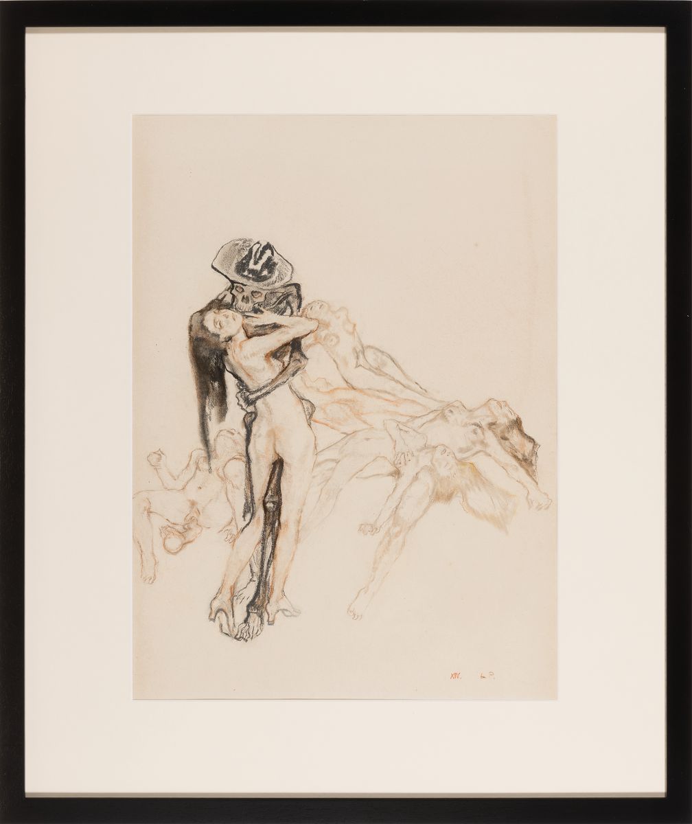 Detail k: Leo Putz, 1869 - 1940, erotische Darstellung, monogrammiertes Pastell aus einer Folge von 14 erotischen Pastellen, XIV, um 1924, handmonogrammiert, ...