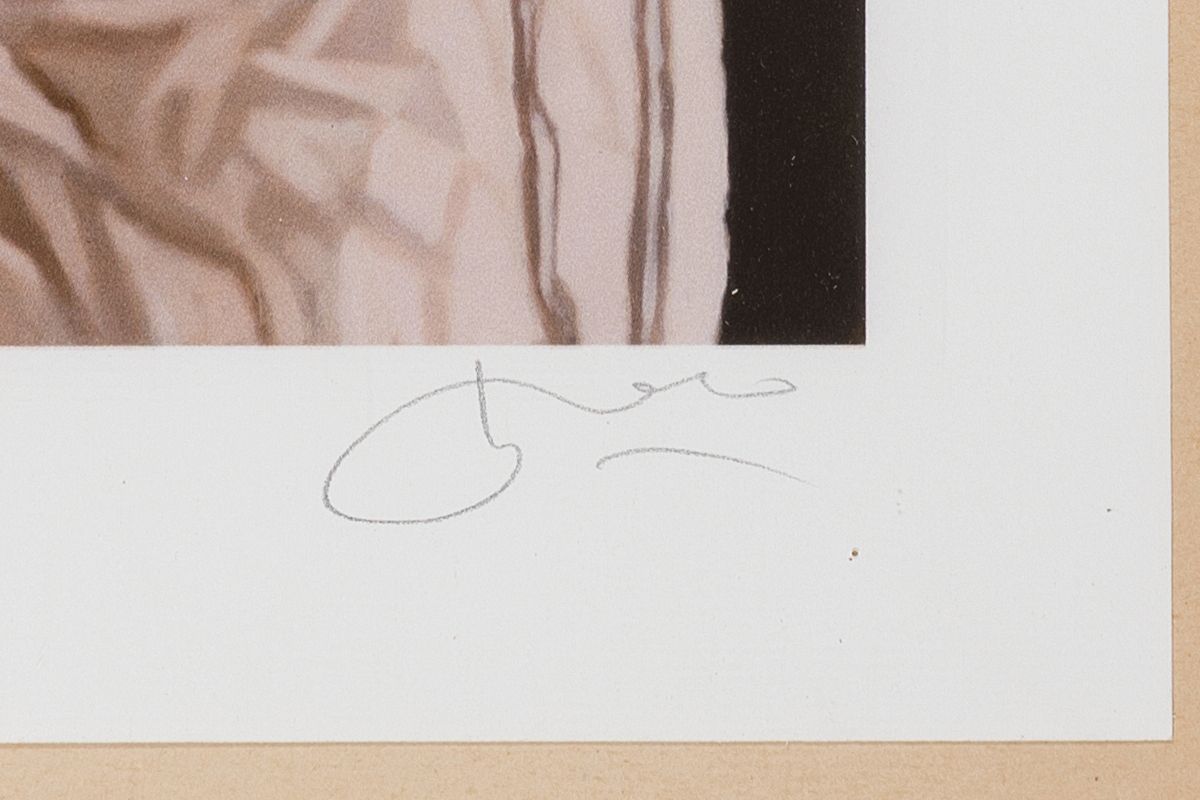Detail a: Willi Kissmer, 1951-2018 Duisburg, Studium freier Grafik in Essen, Farbgiclee auf dickem Baumwollpapier, Torso in pink, signiert, Ed. 24/50, Blatt ...