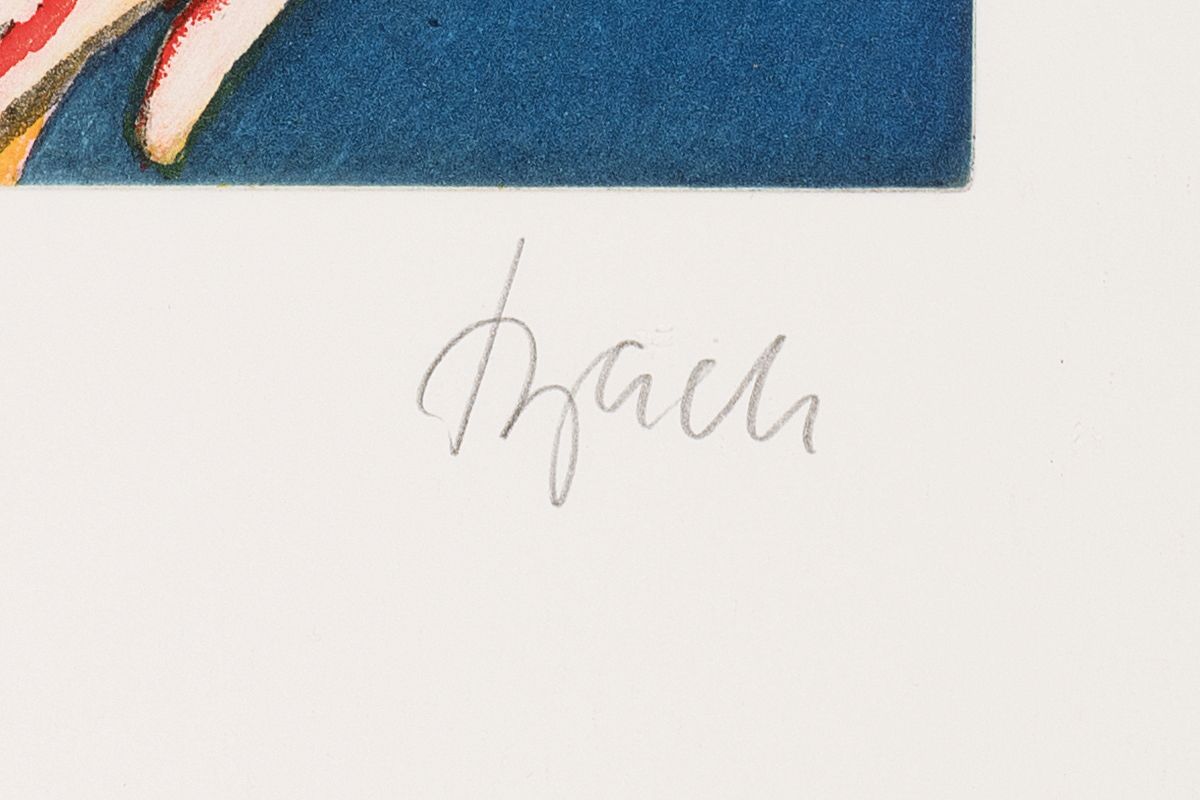 Detail a: Elvira Bach, geb. 1951 Neuenhain, Farbradierung auf schwerem Bütten, "Germany's next top model" (2010), Ed. 67/99, Blatt 60x46cm, ...
