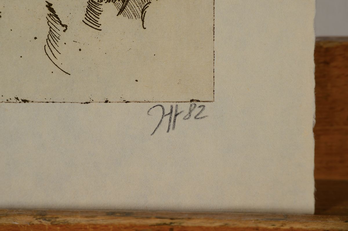 Detail a: Horst Janssen, 1929-1995, Magdalena Grüsse III, Radierung von 1982, handsigniert, dat., num. 15/100, ca. 25.5x18cm, dazu Buchband: Paranoia, ...