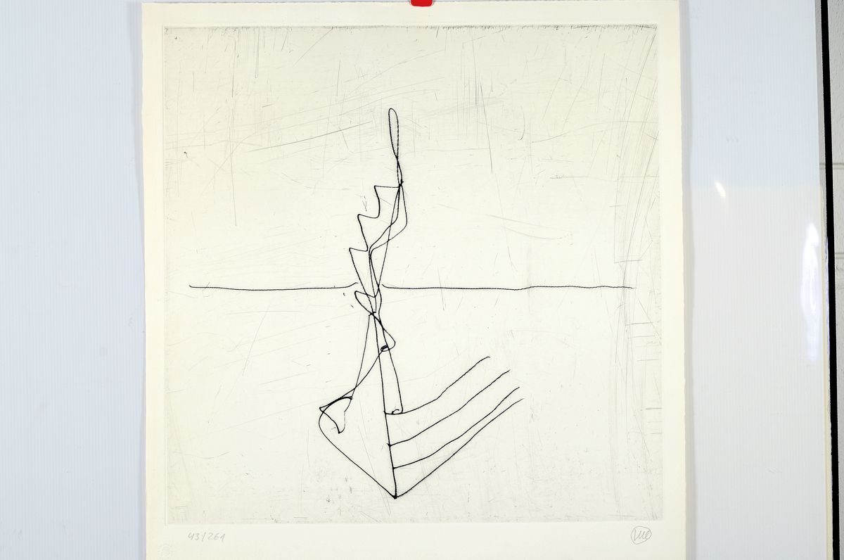Detail k: Markus Lüpertz, geb. 1941, Ohne Titel, Radierung von 1980, sign., num. 43/261, ca. 49x49cm