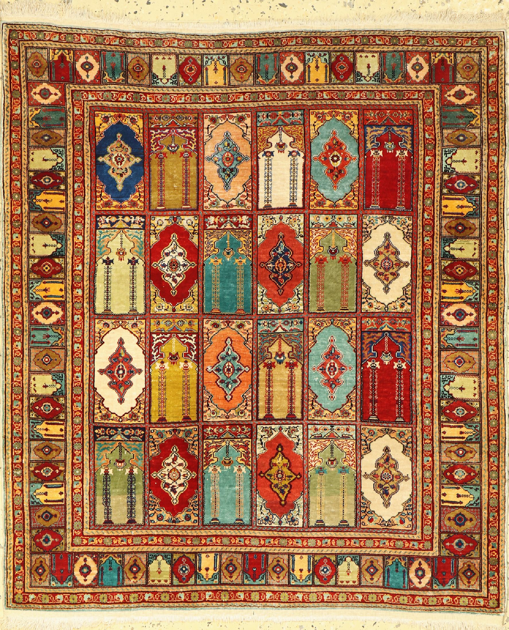 Kayseri Seide fein, Türkei, um 1950/1960, reine Naturseide, ca. 100 x 88 cm, EHZ: 2