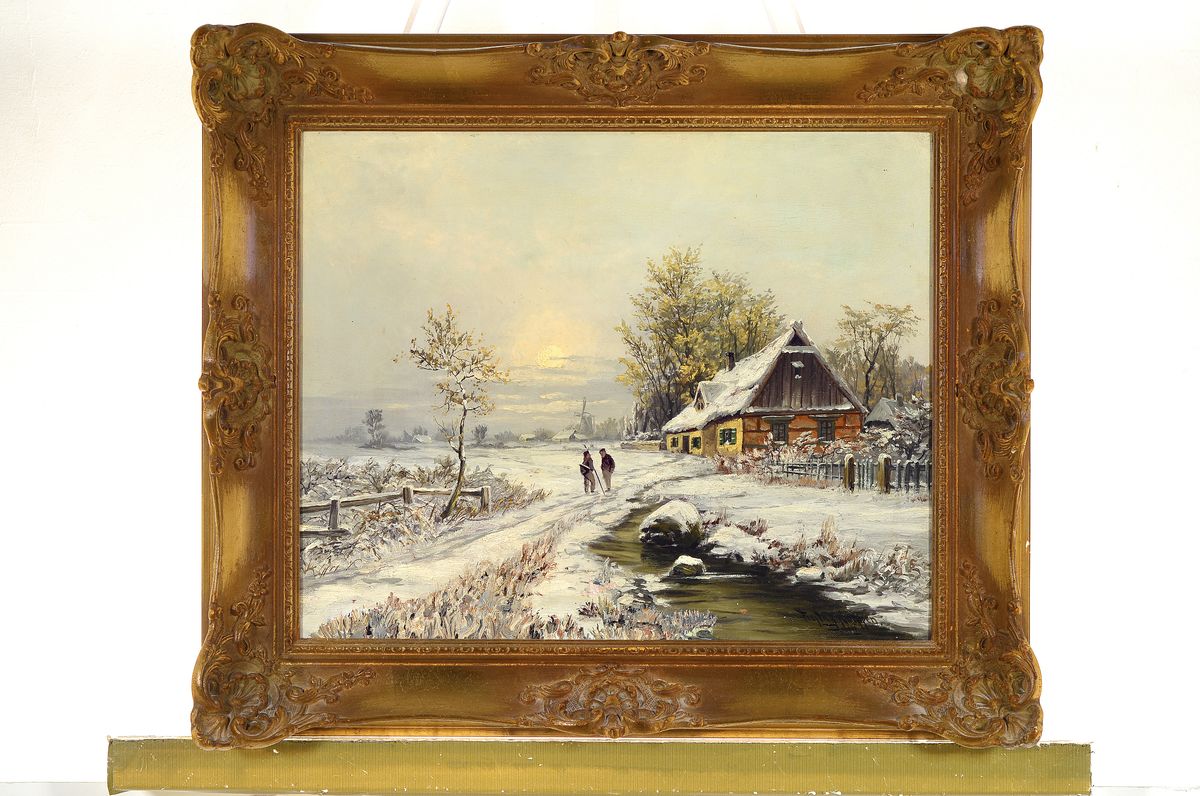 Detail k: Clemens Freytag-Koeppen, geb. 1883 München, war tätig in Düsseldorf, Öl/Lwd, rechts unten signiert, ca. 42x52cm, R. ca. 56x66cm, min. ...
