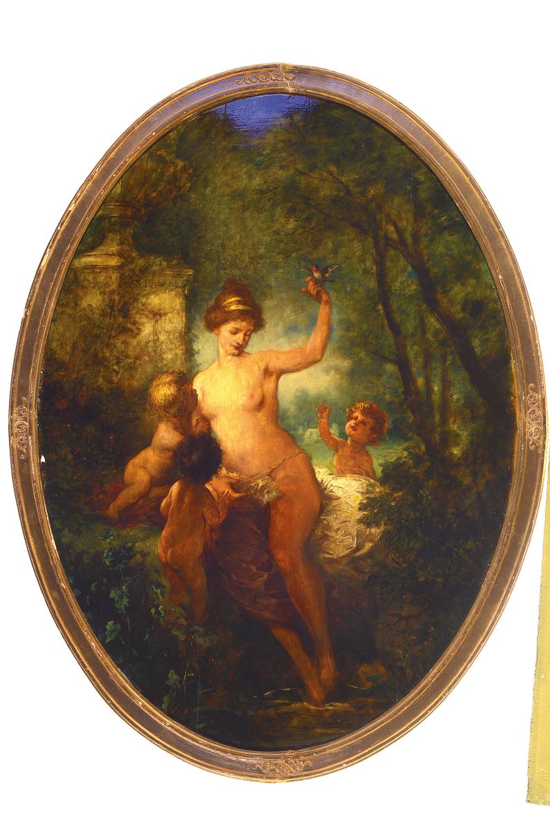 Detail k: Zuschreibung: Adalbert Franz Seligmann, 1862- 1945 Wien, bekannter Wiener Illustrator und Historienmaler, 2 Pendants, Orpheus verzaubert die wilden ...