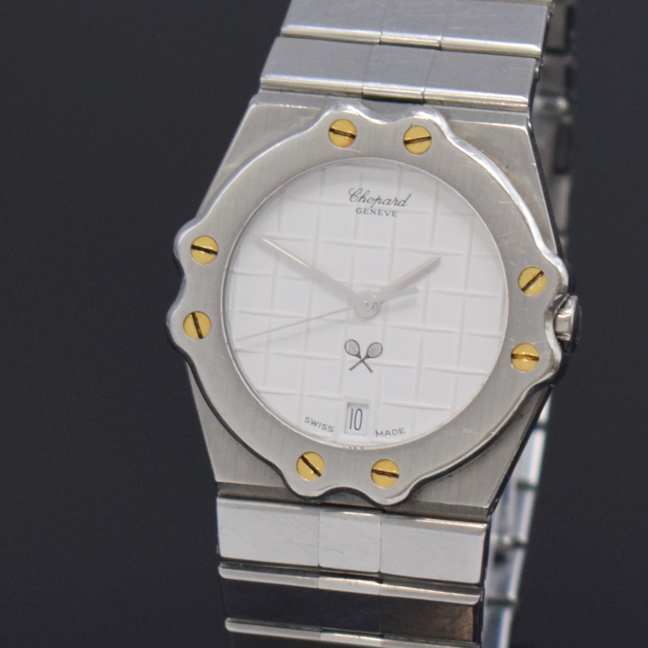 Detail a: CHOPARD St. Moritz Armbanduhr in Edelstahl Referenz 26/8025-13, Schweiz um 1990, quarz, Stülpgeh. mit 8-fach verschr. Lünette, Gliederband m. dopp. ...