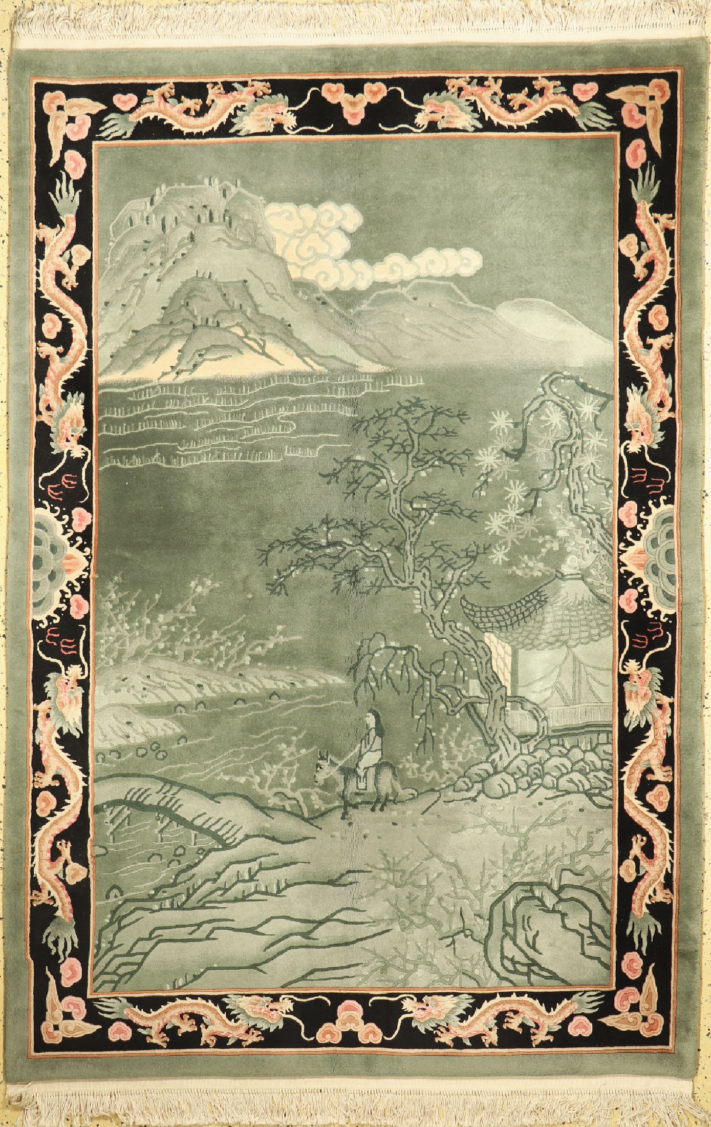 Aubusson Teppich, China, ca. 40 Jahre, Wolle auf Baumwolle, ca. 250 x 170 cm, EHZ: 1-2