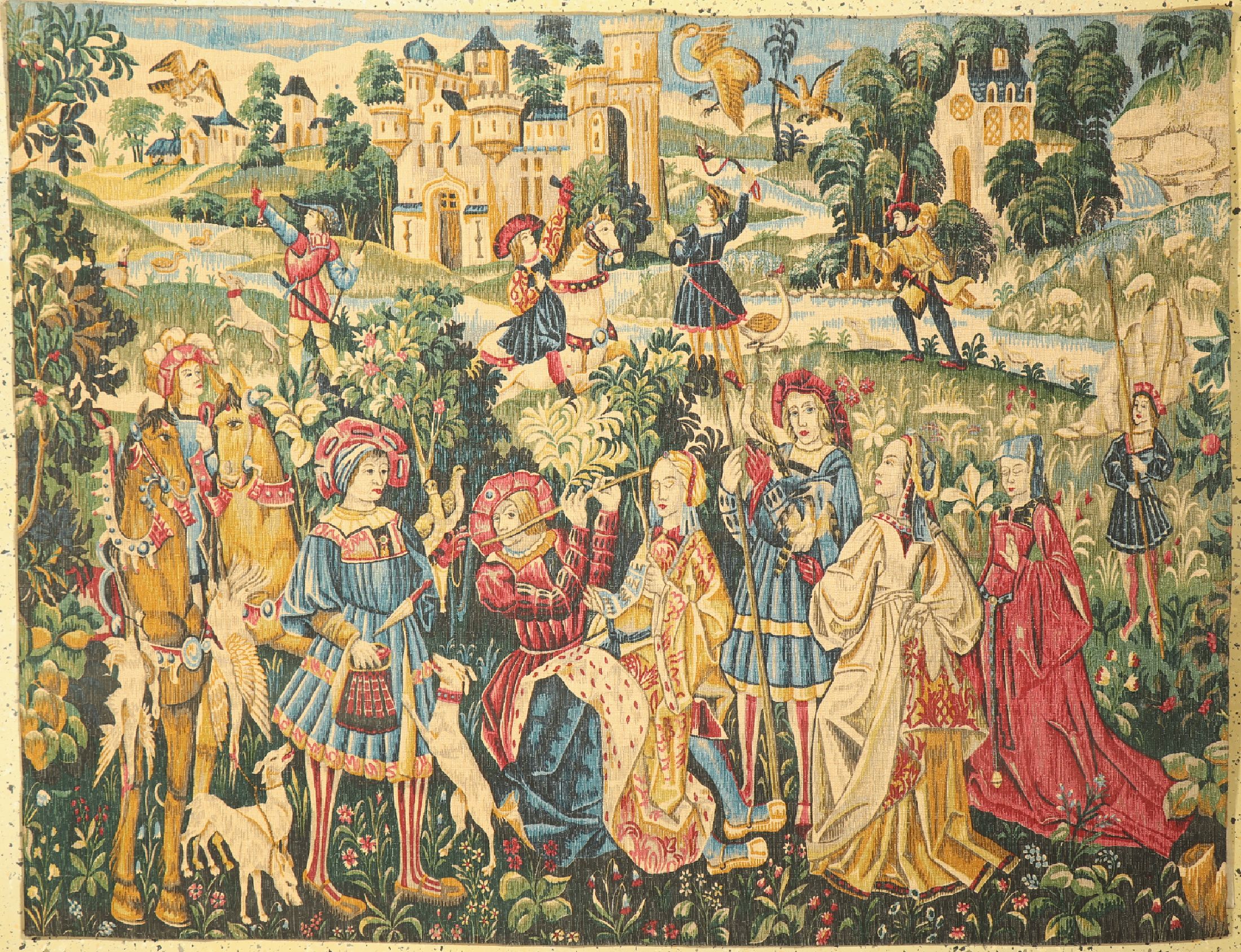 Maschinengewebter Gobelin, Frankreich, datiert 1978 , Wolle, ca. 180 x 140 cm, EHZ: 1