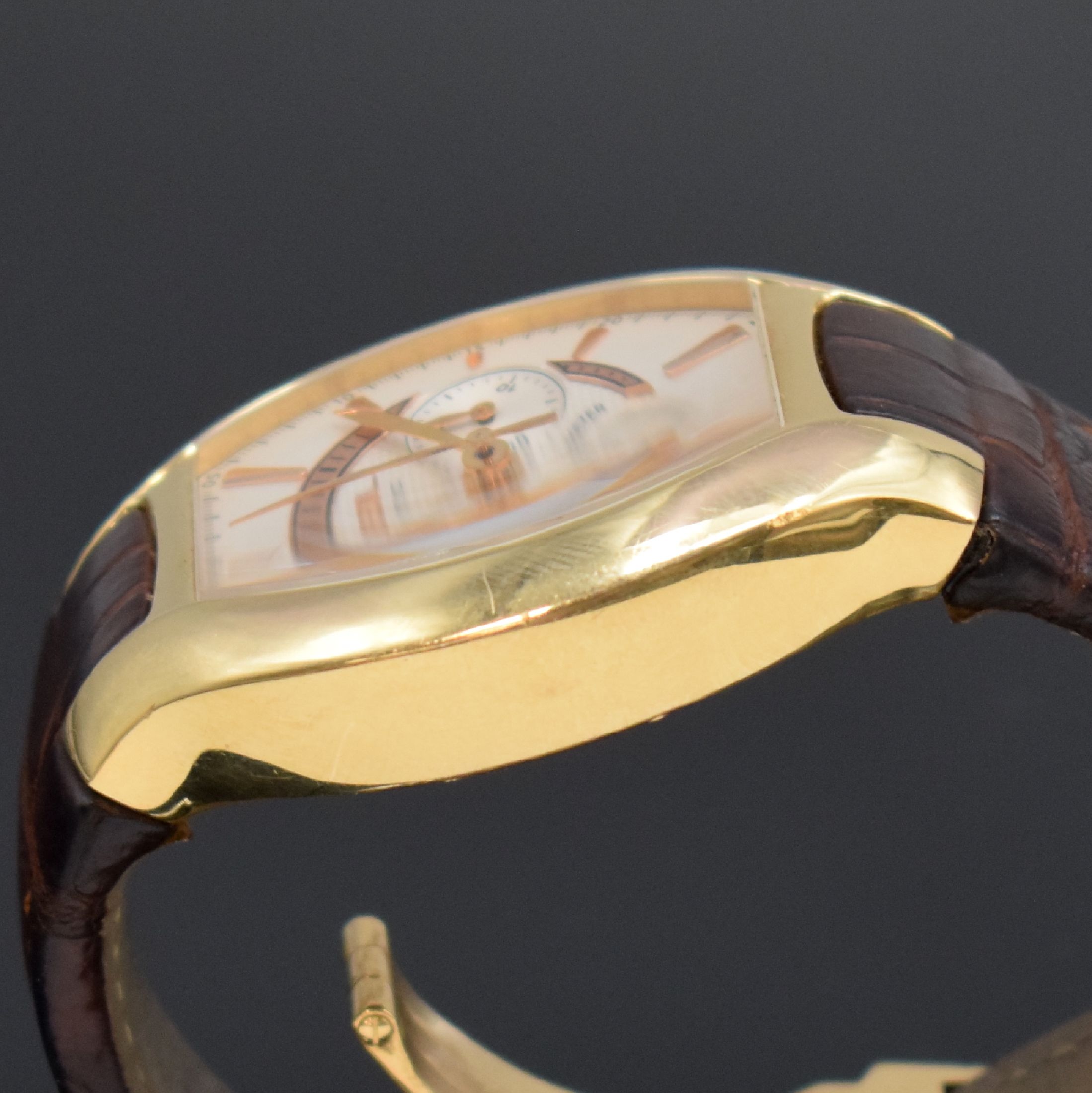 Detail g: EBEL Ebellissimo große, 170g schwere Herrenarmbanduhr mit Chronograph in RoseG 750/000 Chronometer Referenz 5137G41, Schweiz um 2008, Automatik, ...