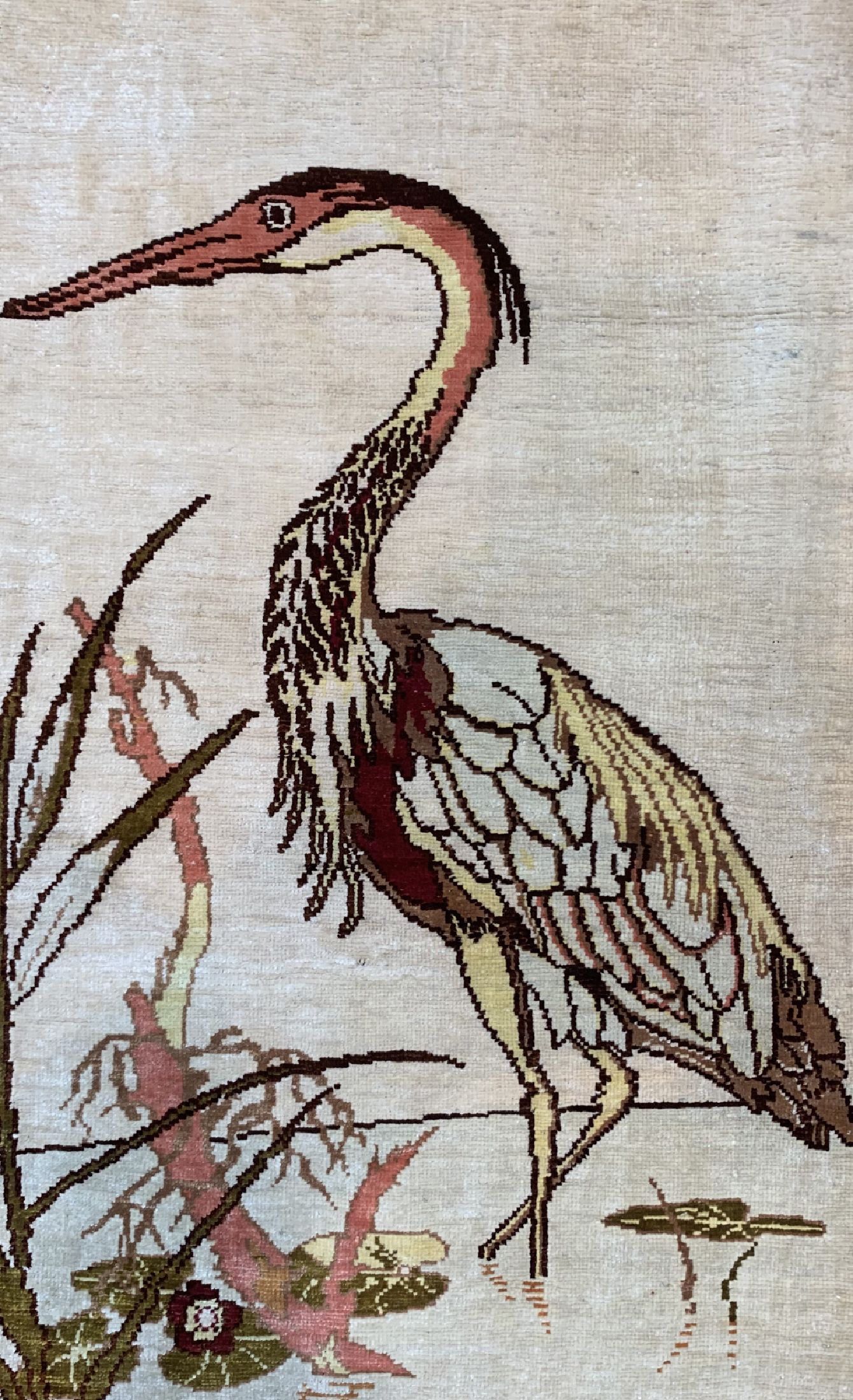 Detail a: Hereke Seide fein, Türkei, um 1960, reine Naturseide, ca. 53 x 37 cm, ca. 1,0 Mio. Kn/qm, EHZ: 1-2