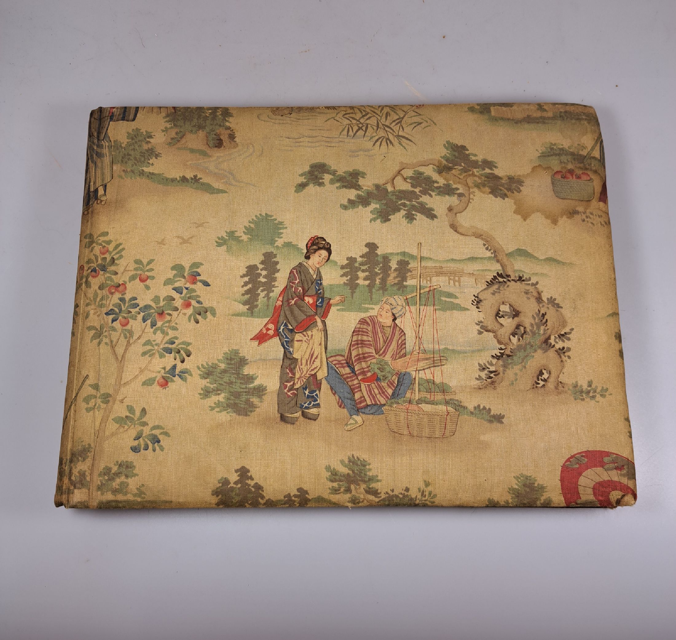 Detail a: Album mit 45 erotischen Malereien, China, späte Quing-Dynastie/2.Hälfte 19.Jh., Tuscheund Pigment auf Seide, kräftige Farbigkeit, auf Karton ...
