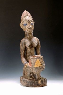 Image 26621584 - Figur mit Schale, Joruba, Nigeria, 2.H. 20.Jh.